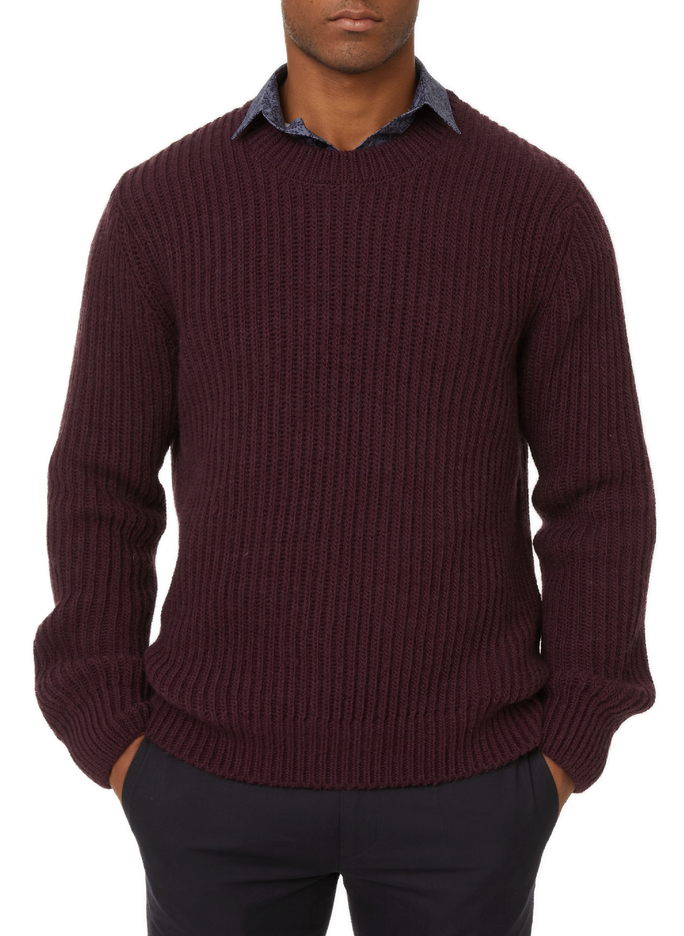 AU PRINTEMPS PARIS Pull en maille en laine mélangé Rouge