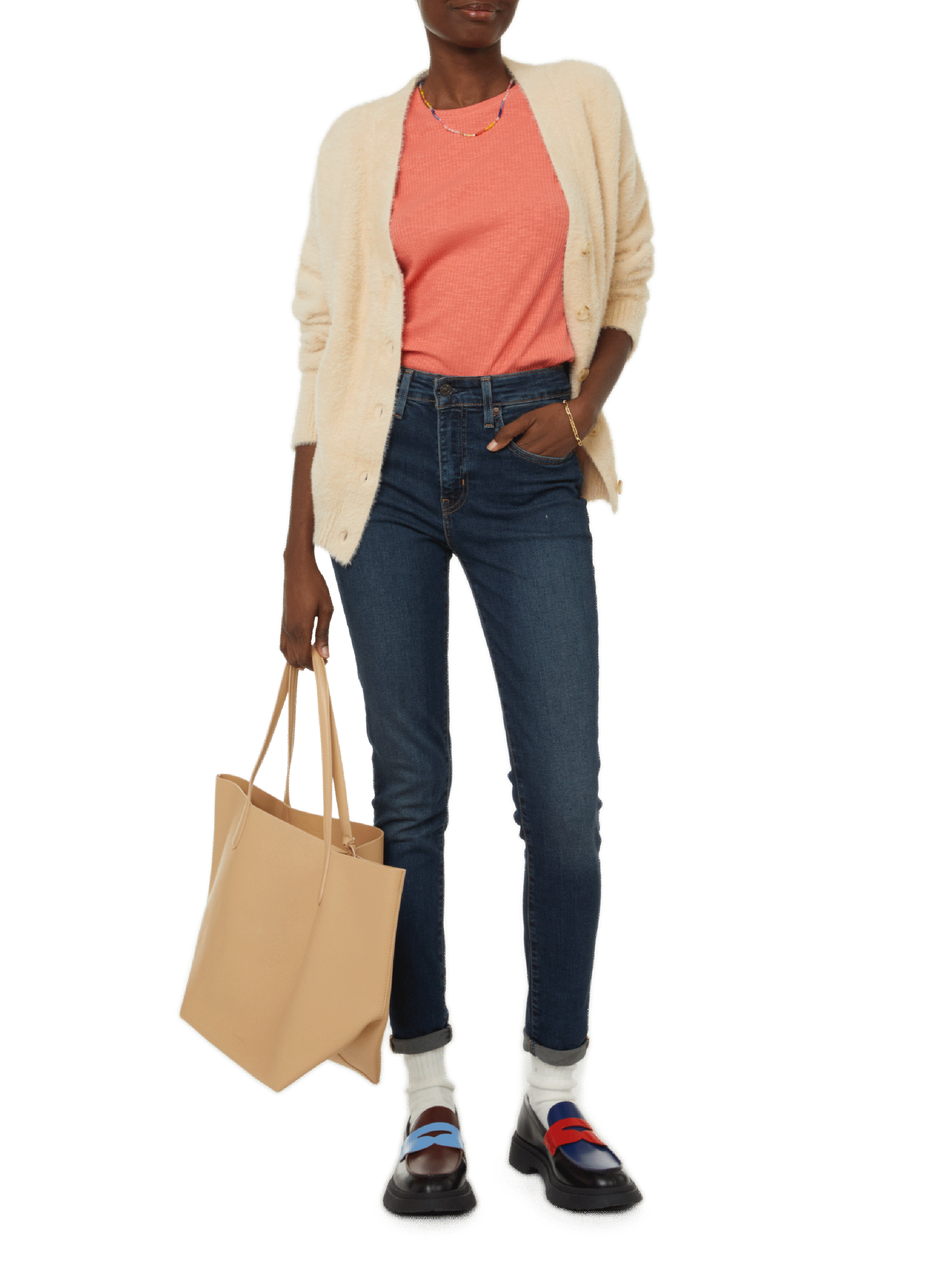 High-waisted skinny jeans Blue