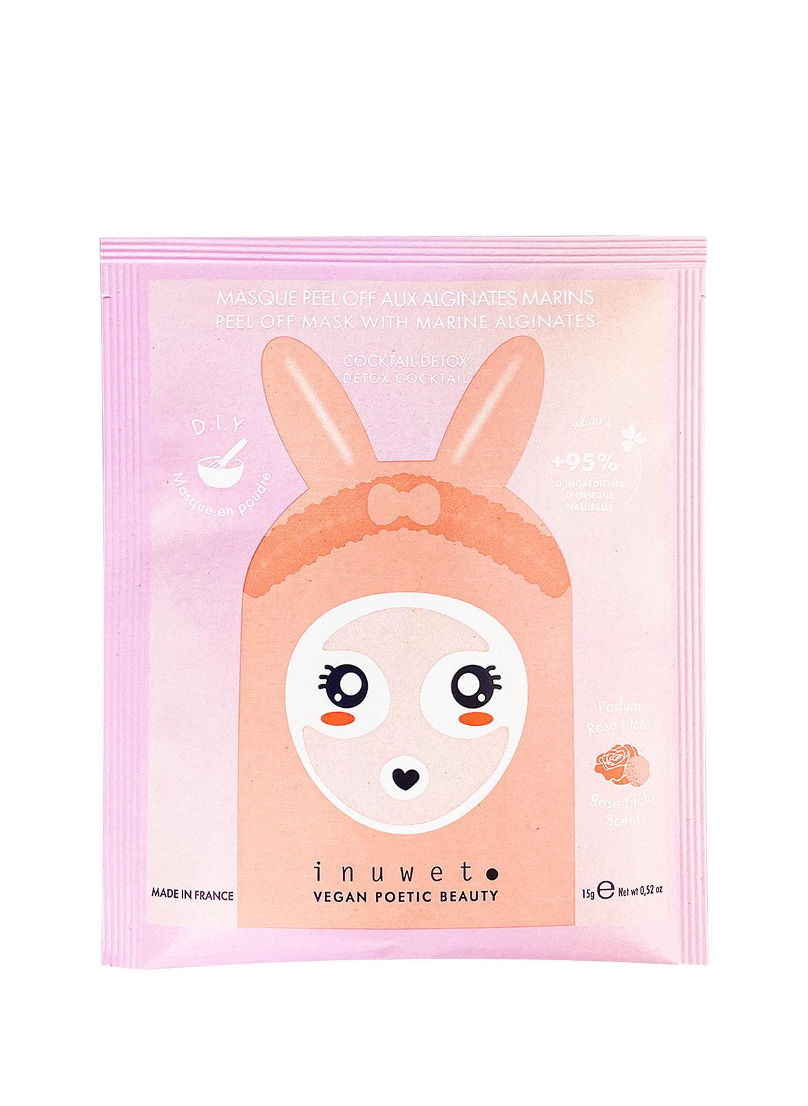 INUWET Masque en Poudre Peel-Off - Cocktail Detox Rose Litchi No color