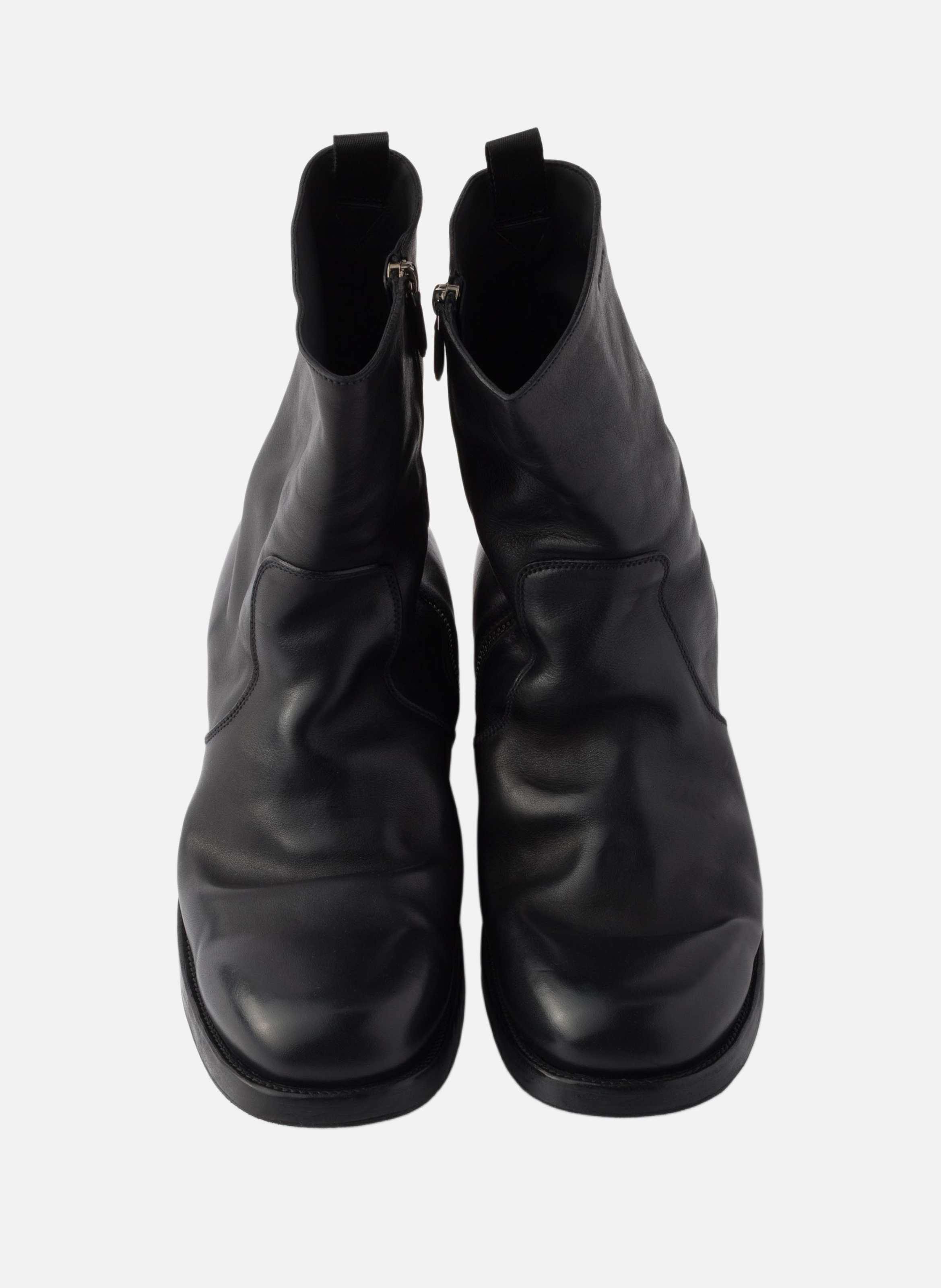 Bottes en cuir avec fermeture à glissière PRADA Noir