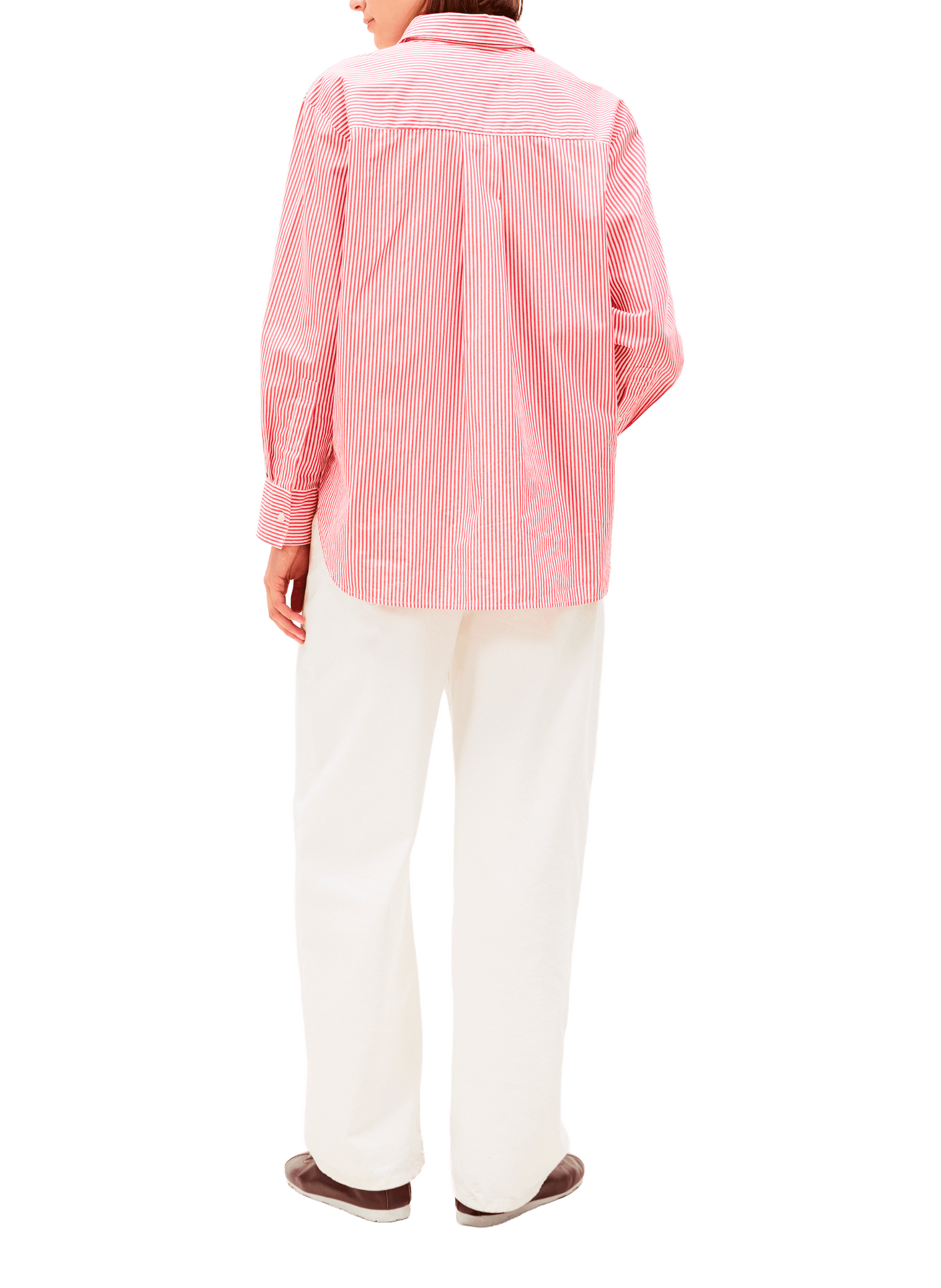 Chemise droite rayée en coton  TOMMY HILFIGER Rouge