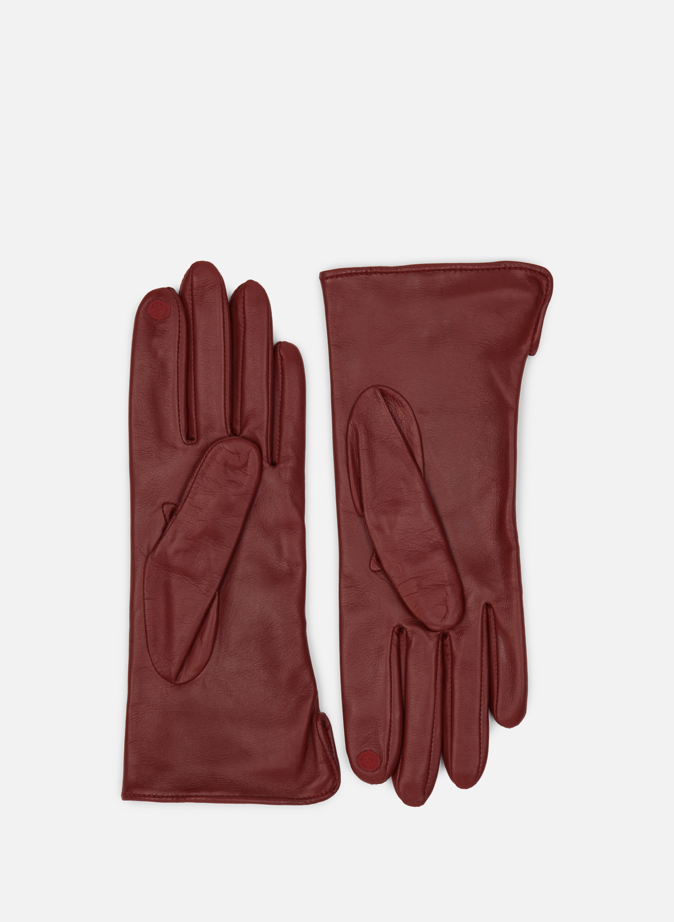 Gants en cuir d'agneau lisse LANCASTER Rouge