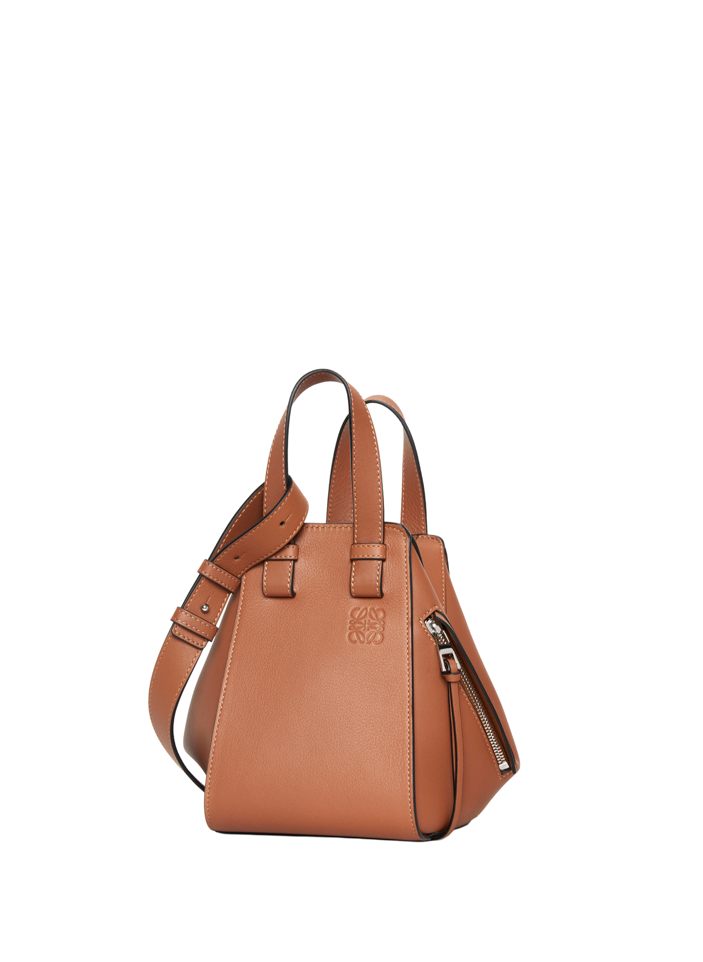 LOEWE Sac Hammock Compact en cuir de veau classique Marron