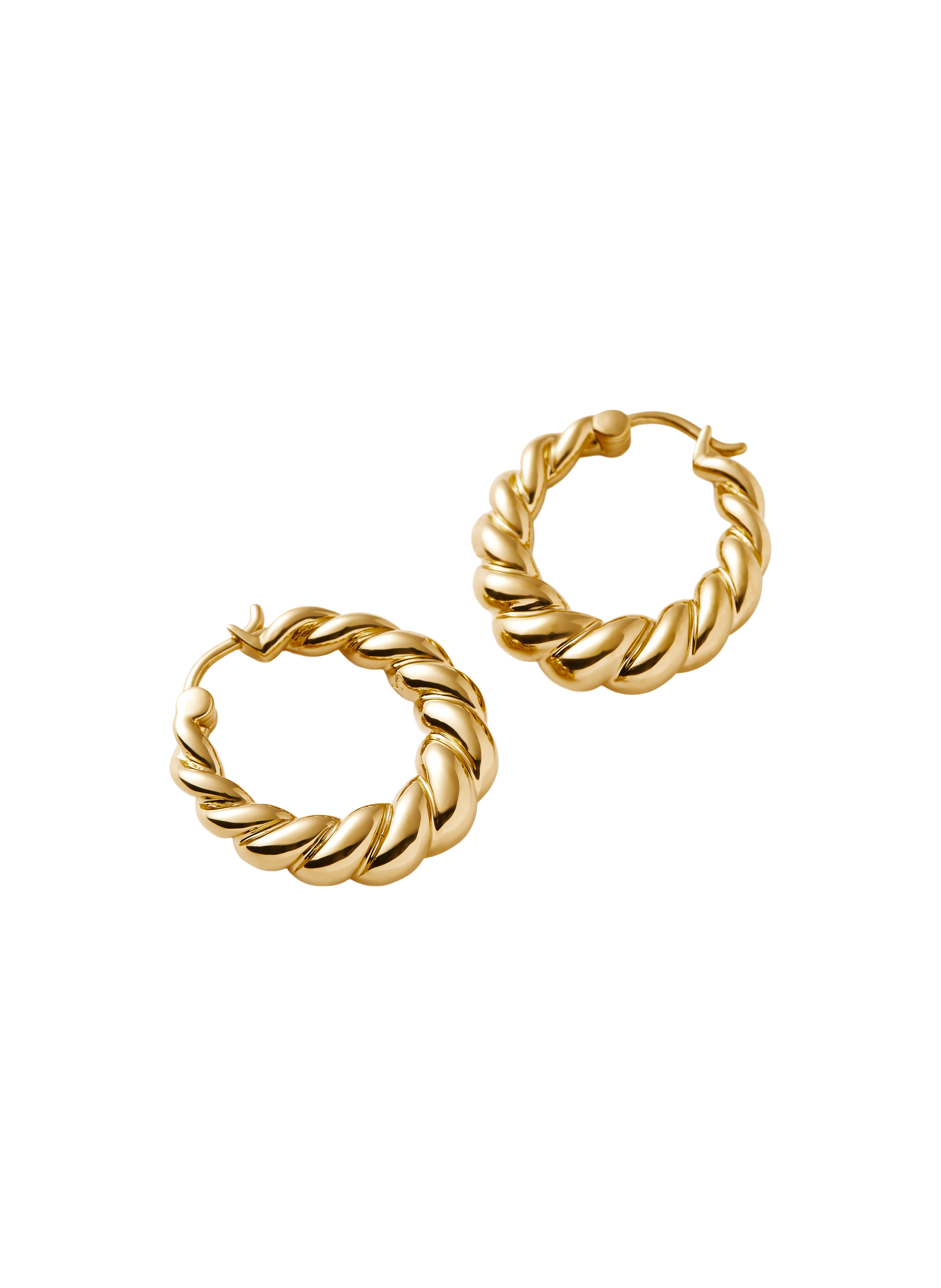 Boucles d'oreille créoles Twisted Tidal en laiton et plaqué or MISSOMA Doré