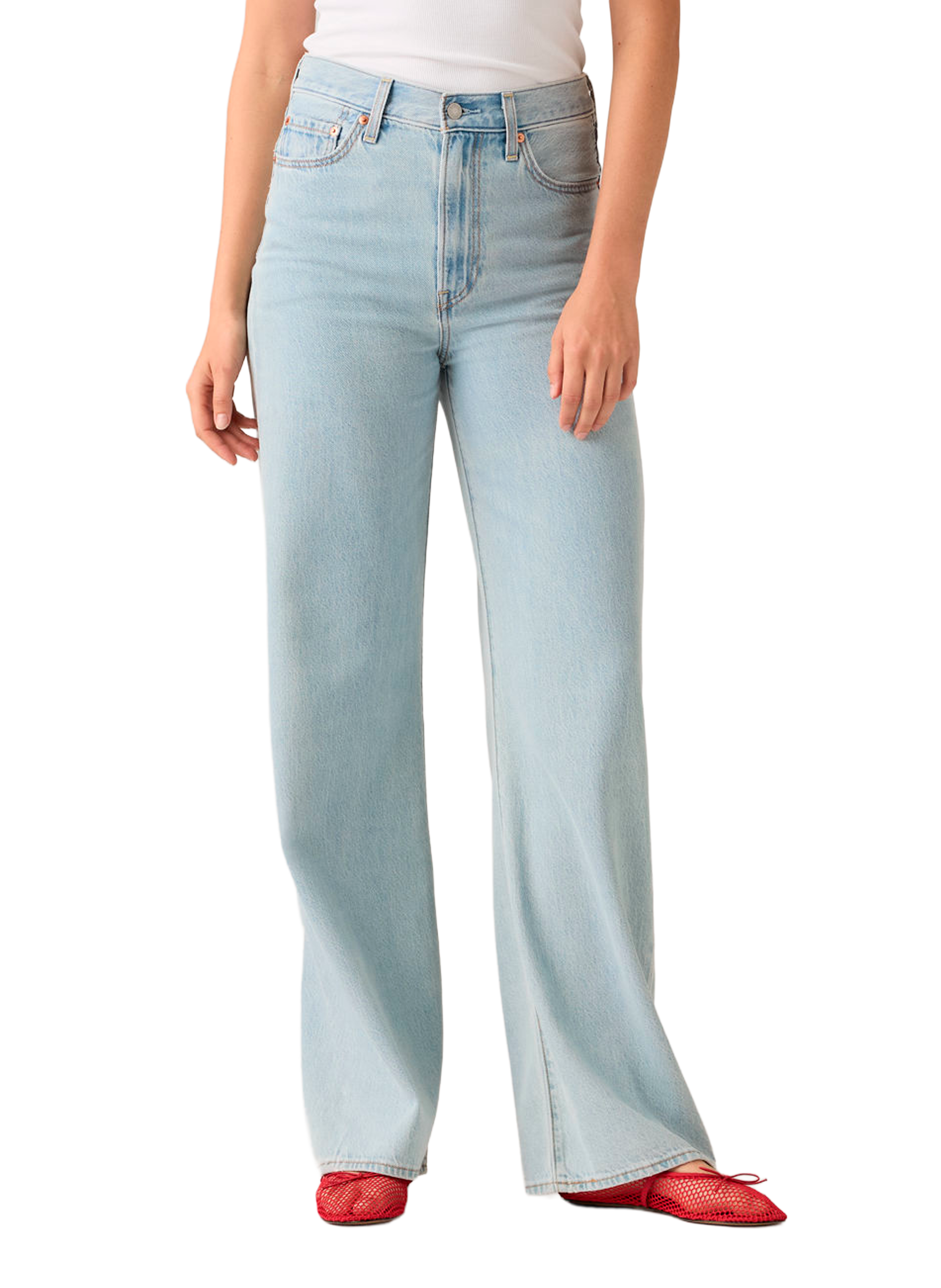 Jean Ribcage Wide Leg en coton mélangé LEVI'S Bleu