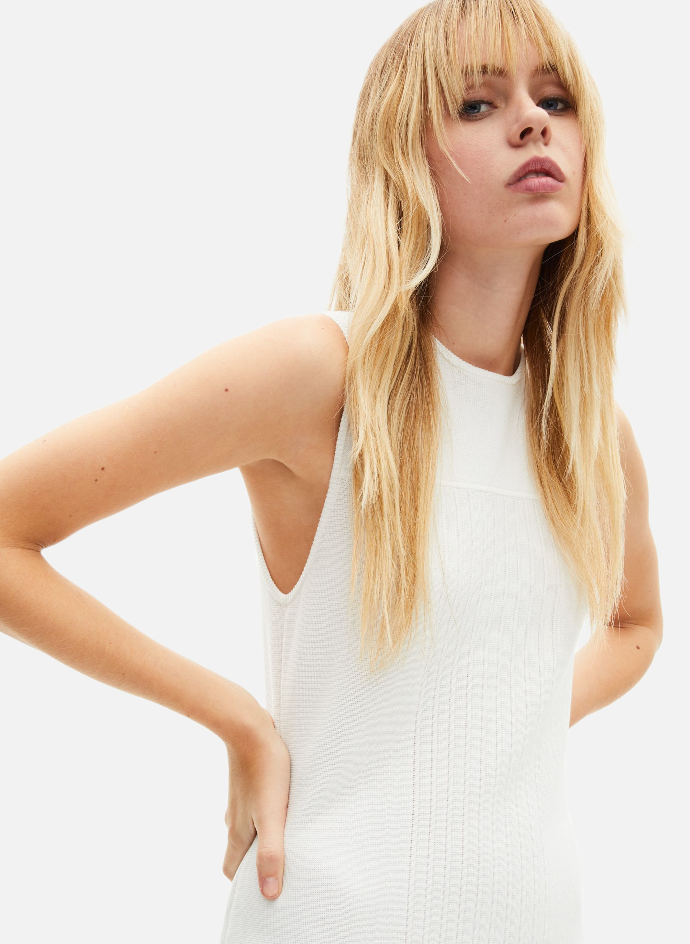 Robe courte en maille plissée THE KOOPLES Beige