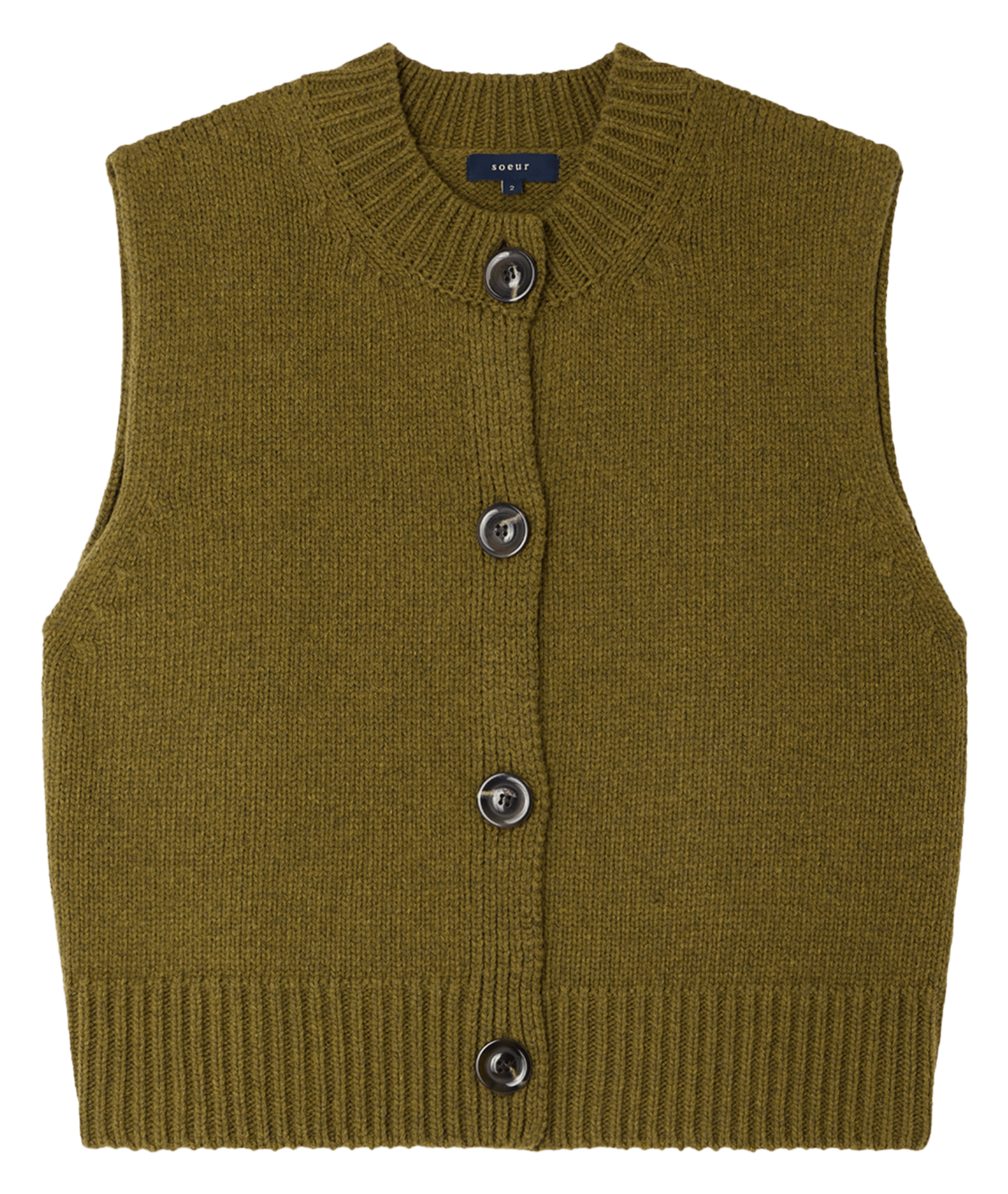 Cardigan oversize col montant en laine Ivana SOEUR Vert