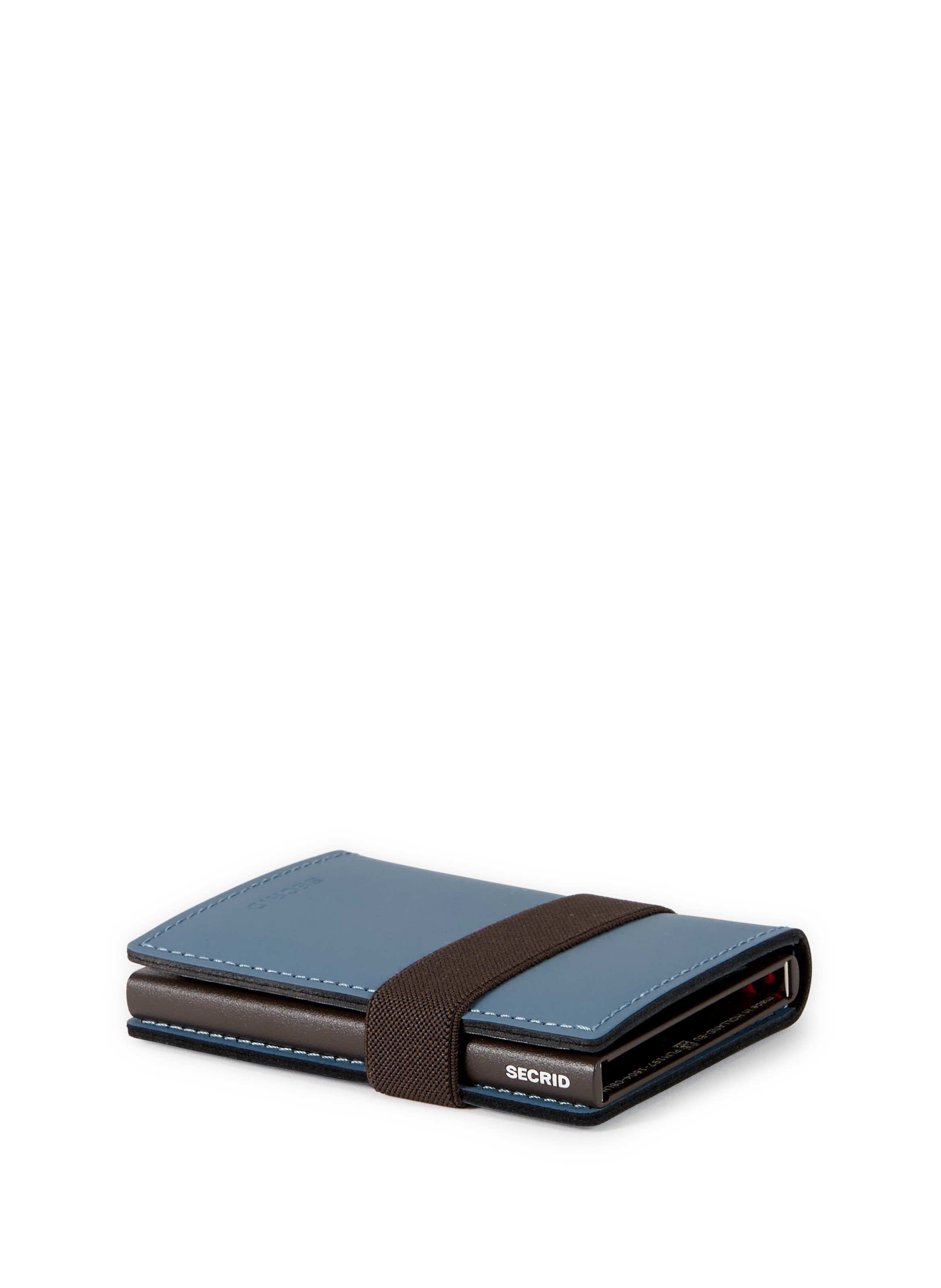 Mini leather cardholder with elastic band SECRID Brown