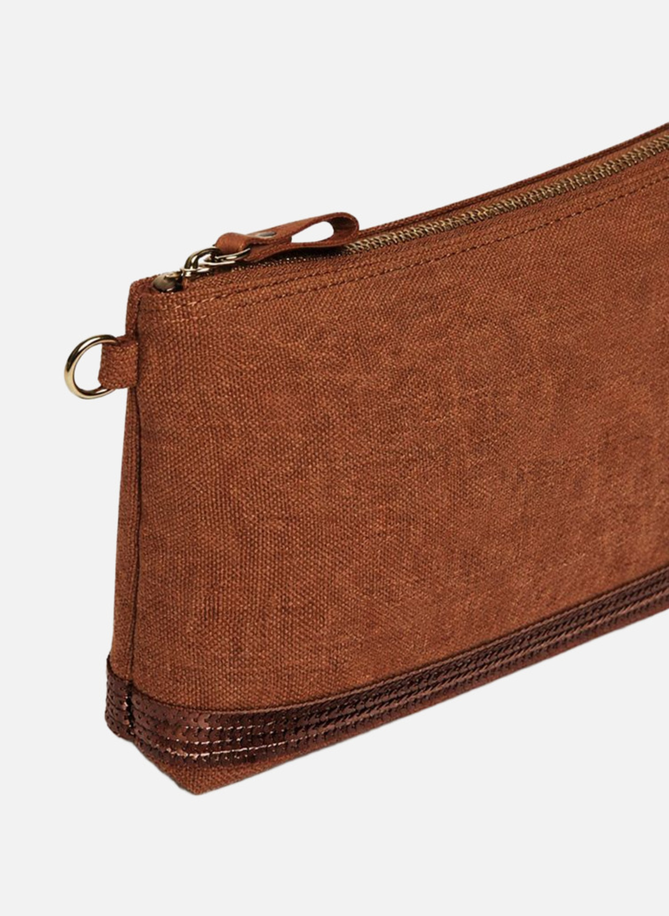 Pochette zippé en lin VANESSA BRUNO Orange