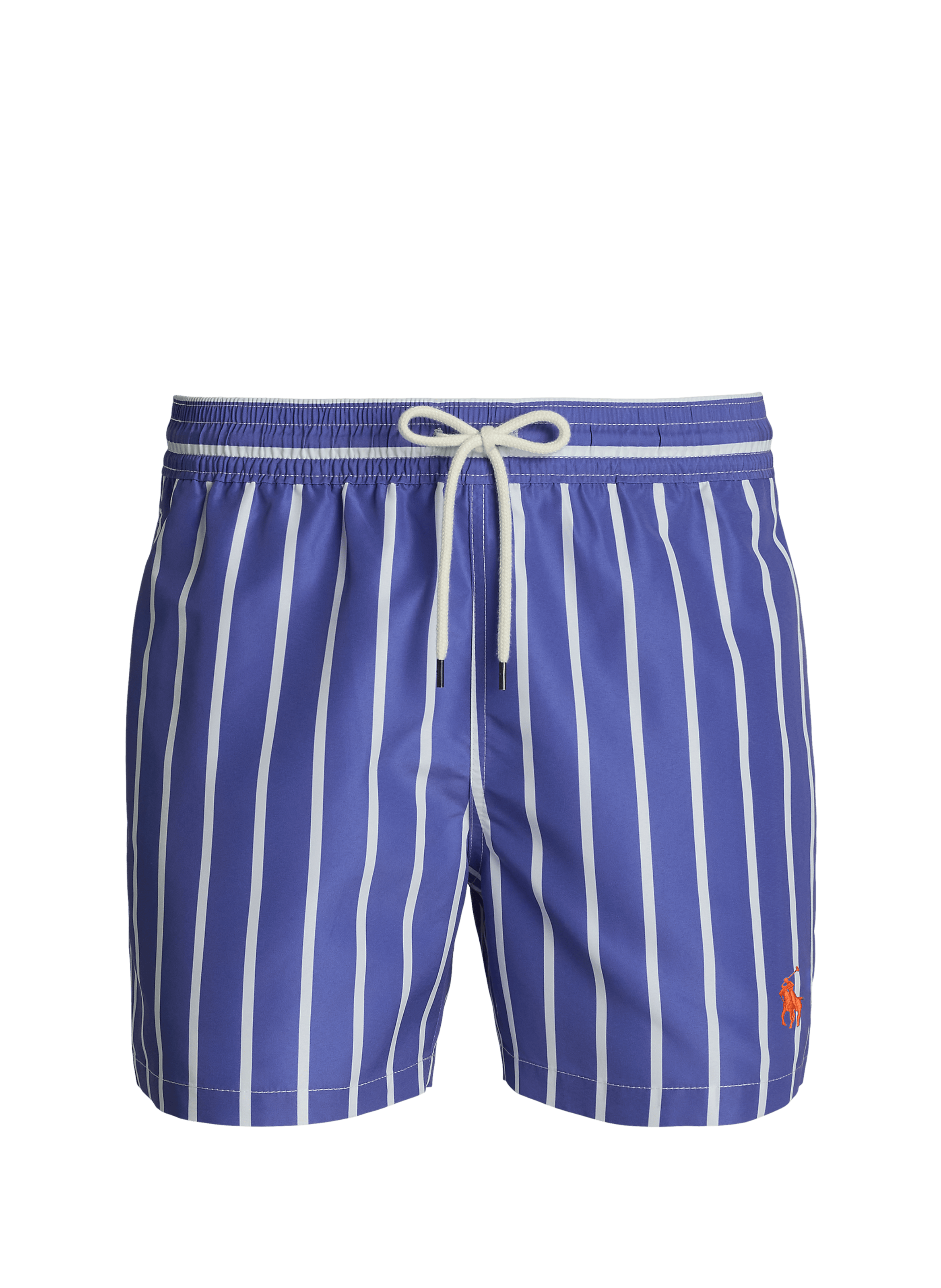 Short droit rayé à logo brodé POLO RALPH LAUREN Bleu