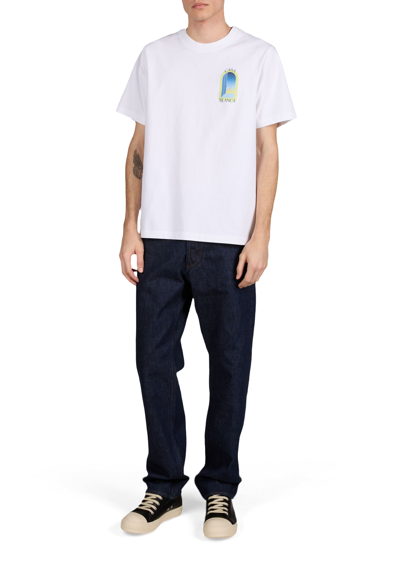 T-shirt imprimé à col rond en coton organique CASABLANCA PARIS Multicolore