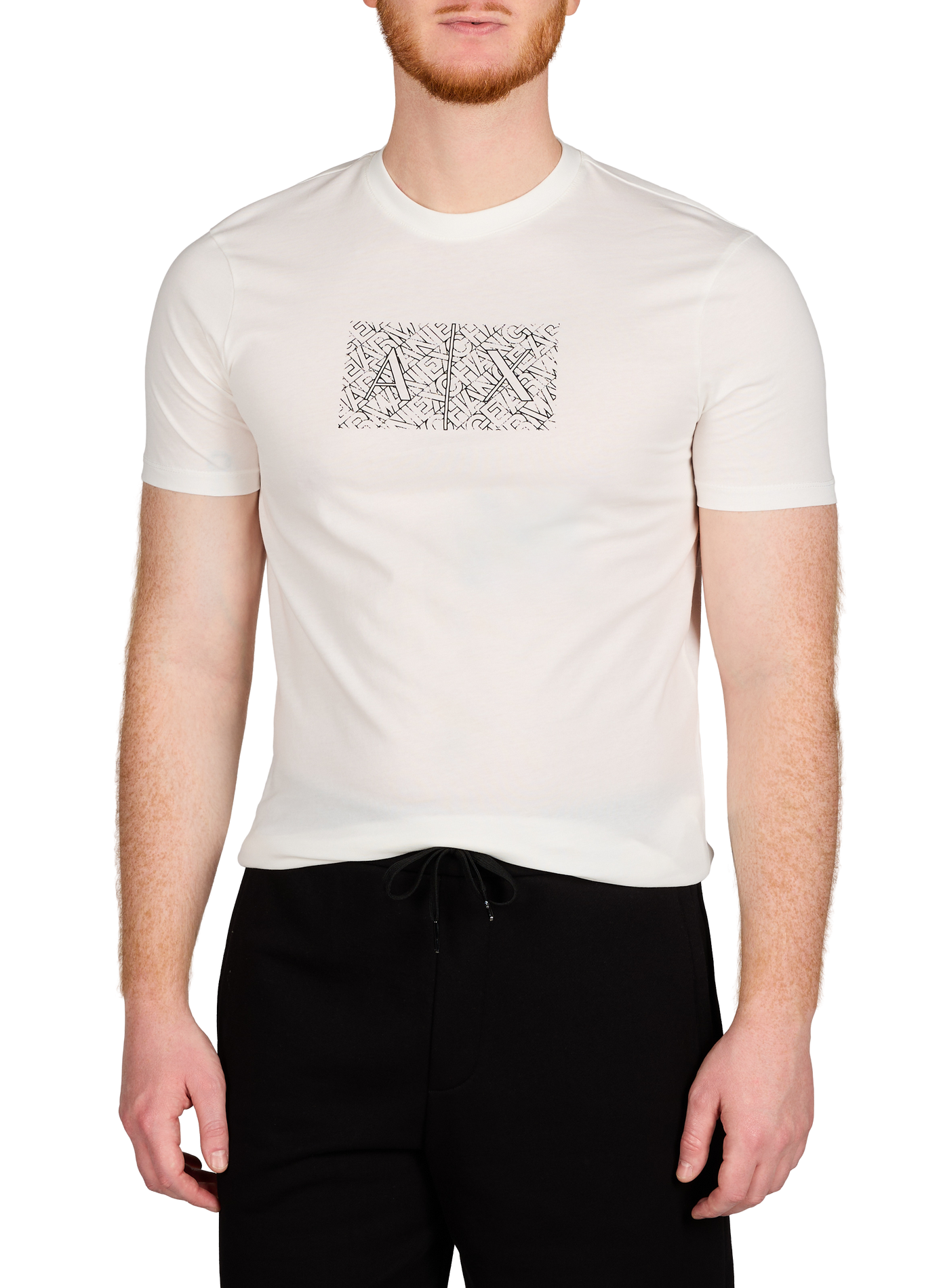 Biker-style cotton t-shirt ARMANI EXCHANGE White