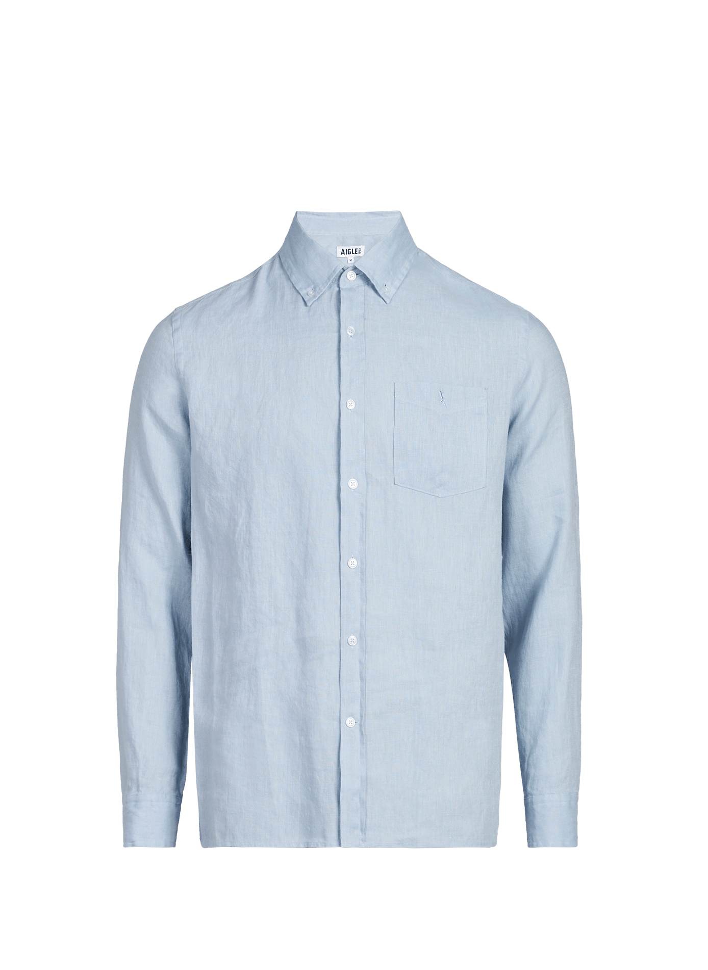 Chemise col américain en lin AIGLE Bleu