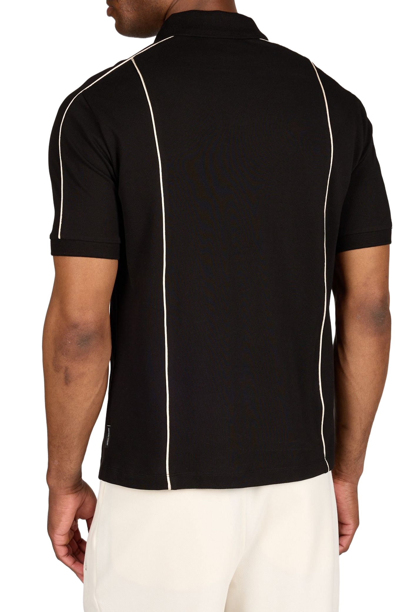 Short-sleeved polo in piqué cotton ARMANI EXCHANGE Black