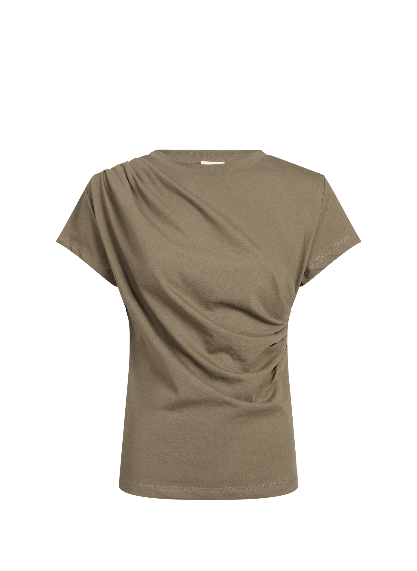 T-shirt Iraline manches courtes en coton et lin mélangés ARTLOVE Kaki