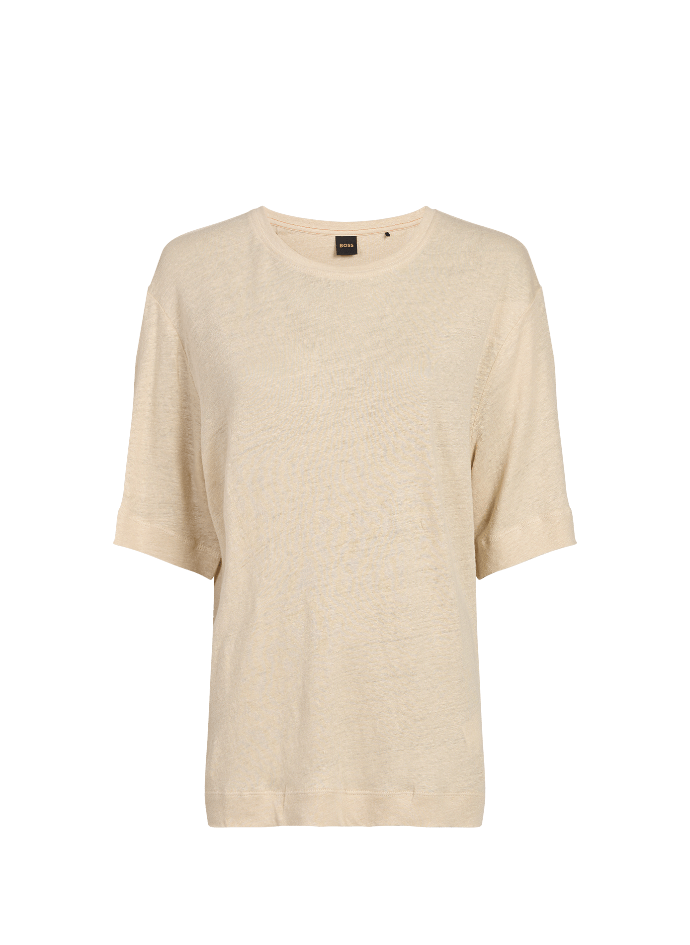 T-Shirt Emma mit Rundhalsausschnitt aus Leinen BOSS Beige