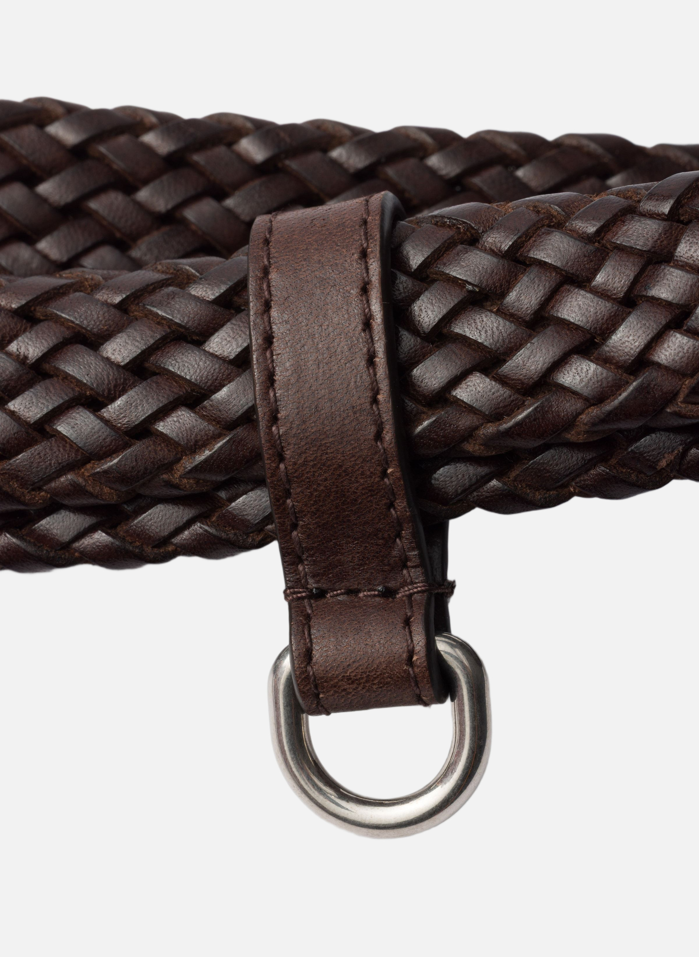 Ceinture fine en cuir PRADA Marron