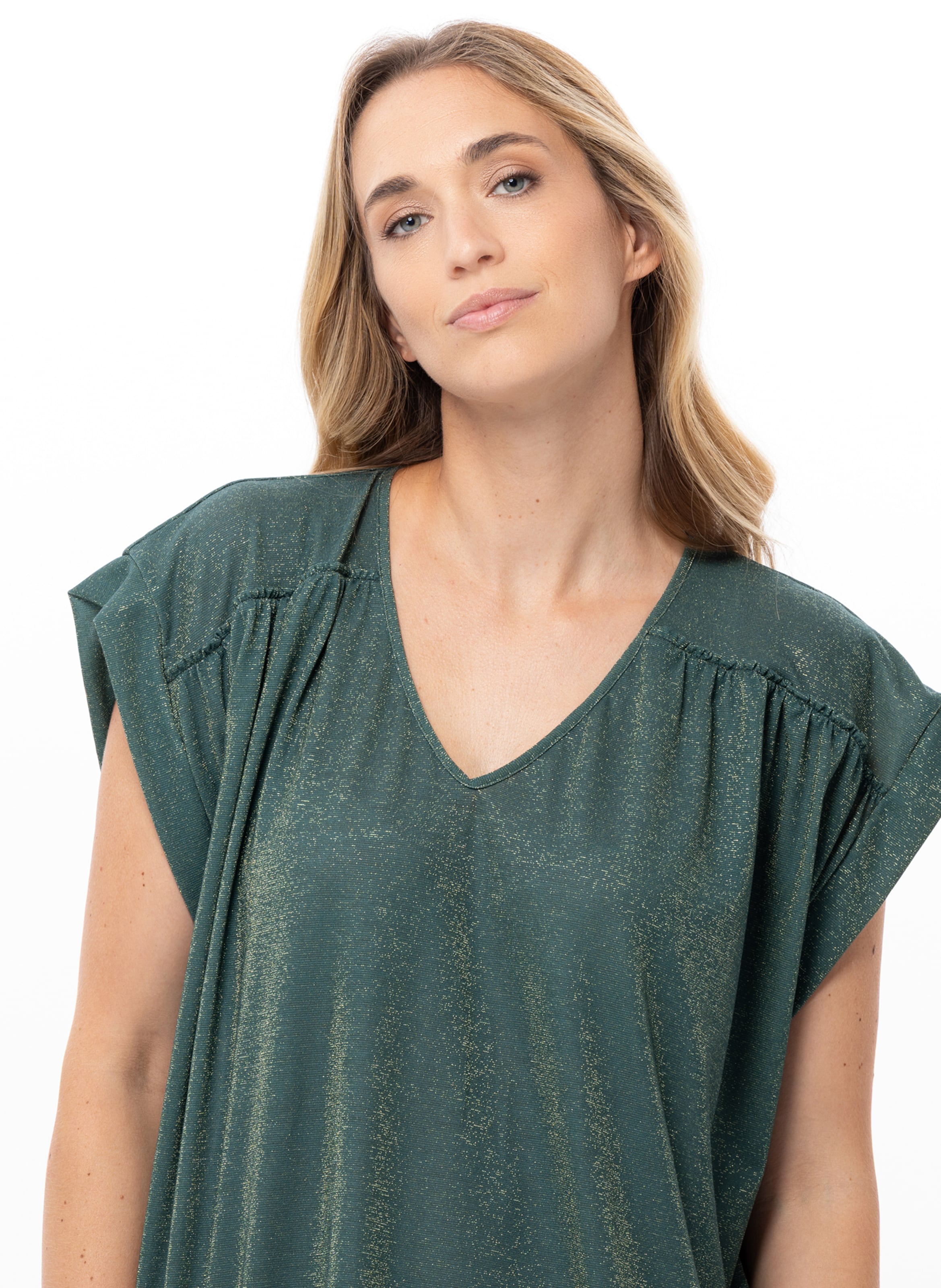 Kaftan en maille lurex coco 240 LE CHAT Vert