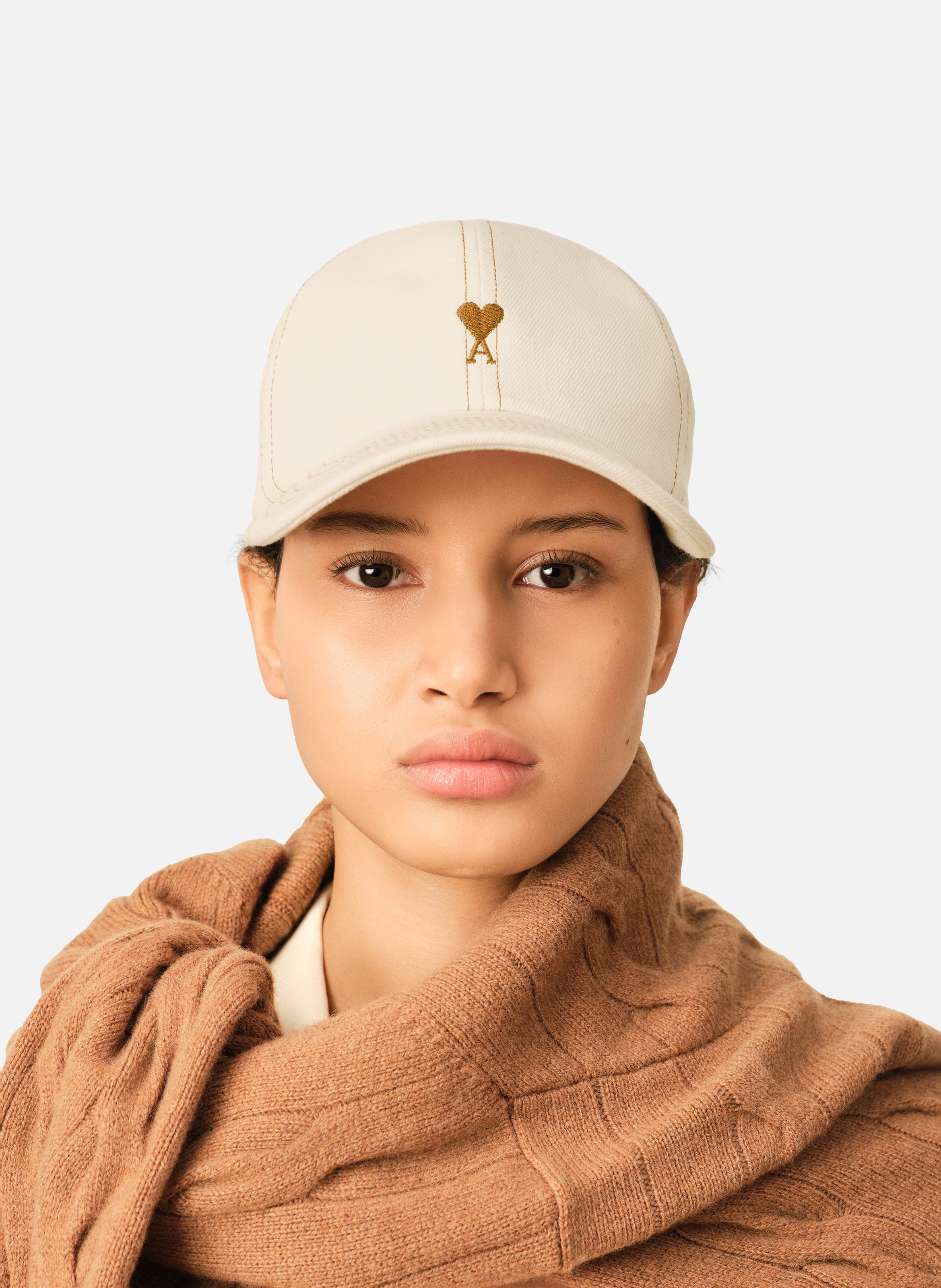 Casquette ami de coeur unisexe en coton AMI PARIS Blanc