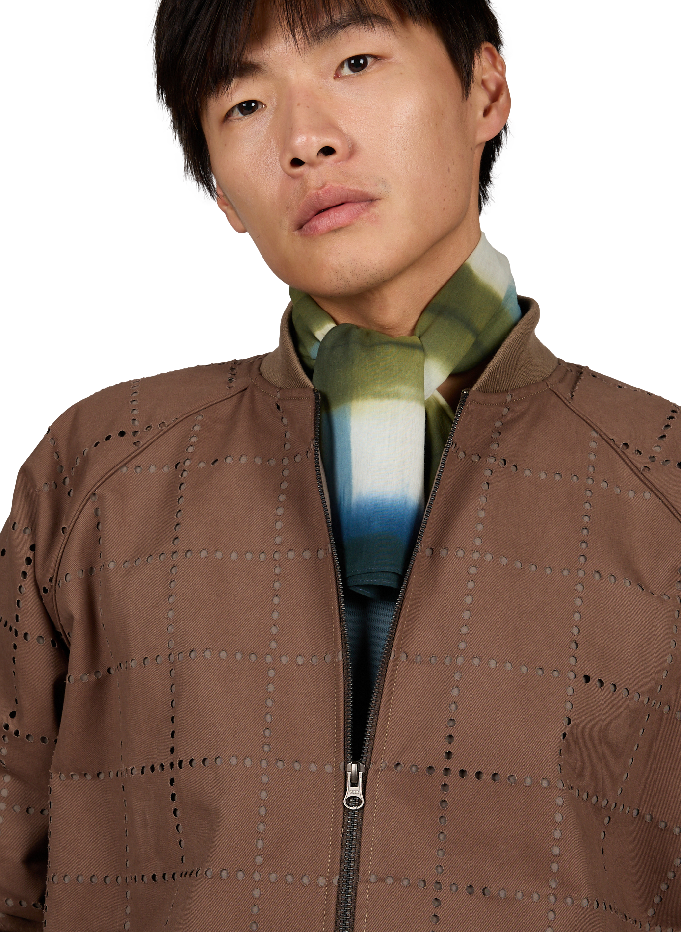 Yoko checkered cotton scarf MOISMONT Blue