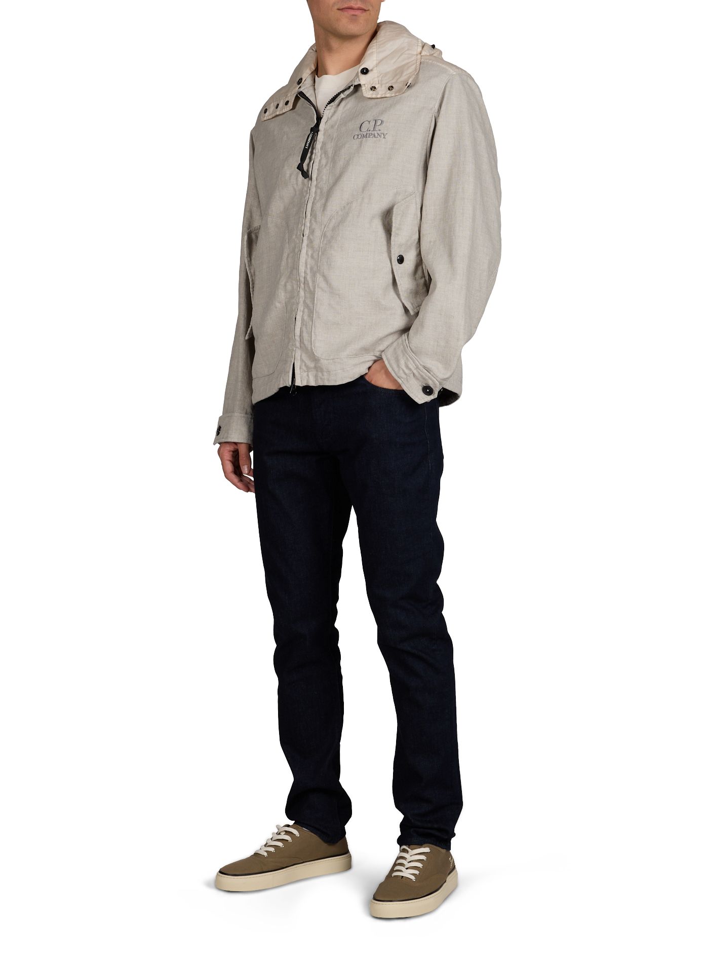 Zip-up jacket with removable hood CP COMPANY Grey