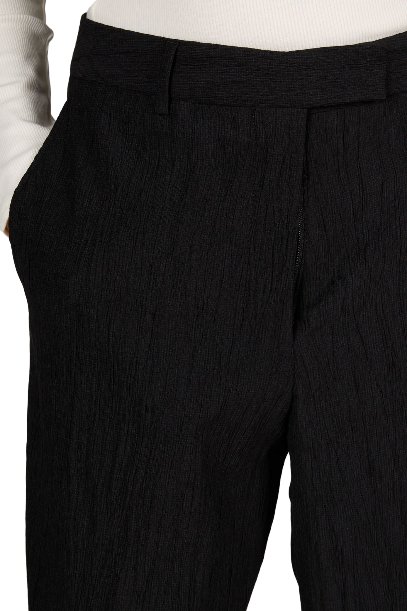 Geknitterte gerade Hose OFFICINE GENERALE Schwarz