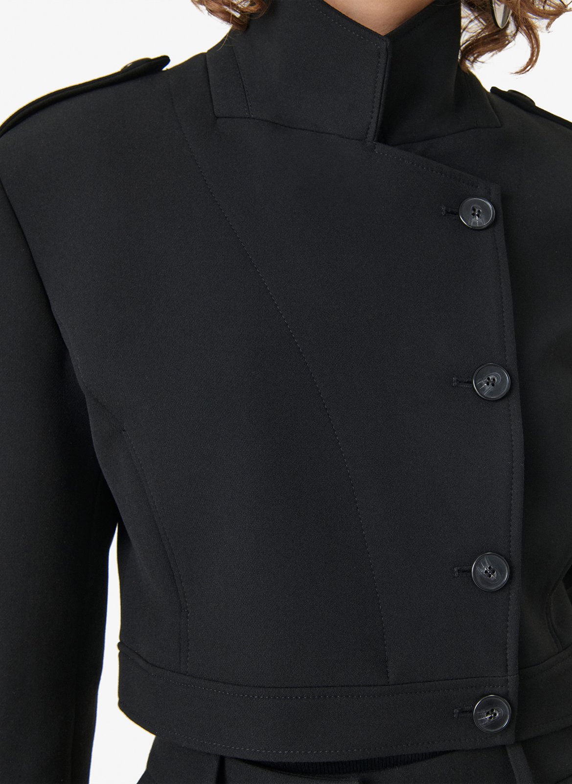Fitted high-neck jacket Mova IRO Black