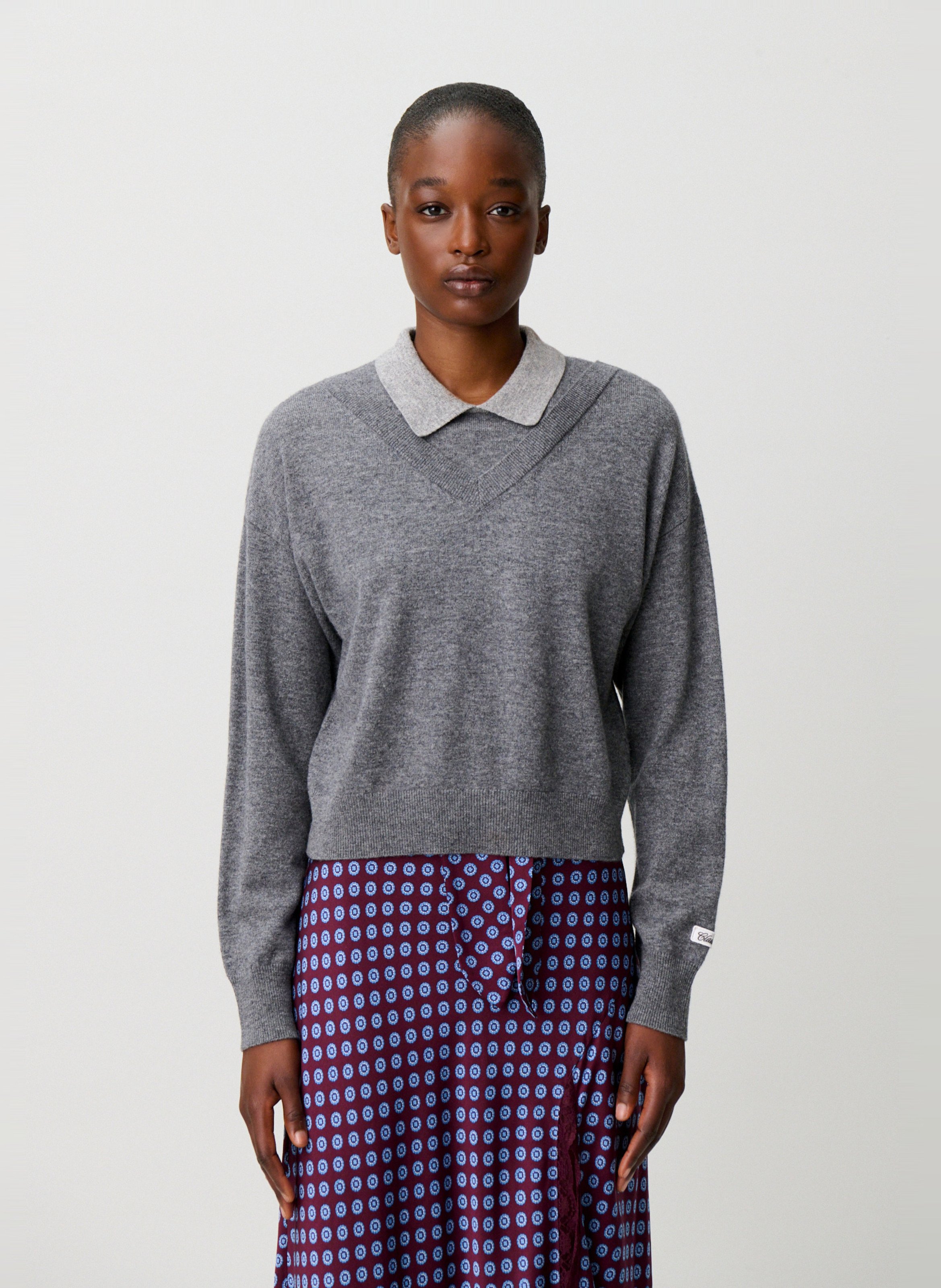 Pull oversize en laine CLAUDIE PIERLOT Gris