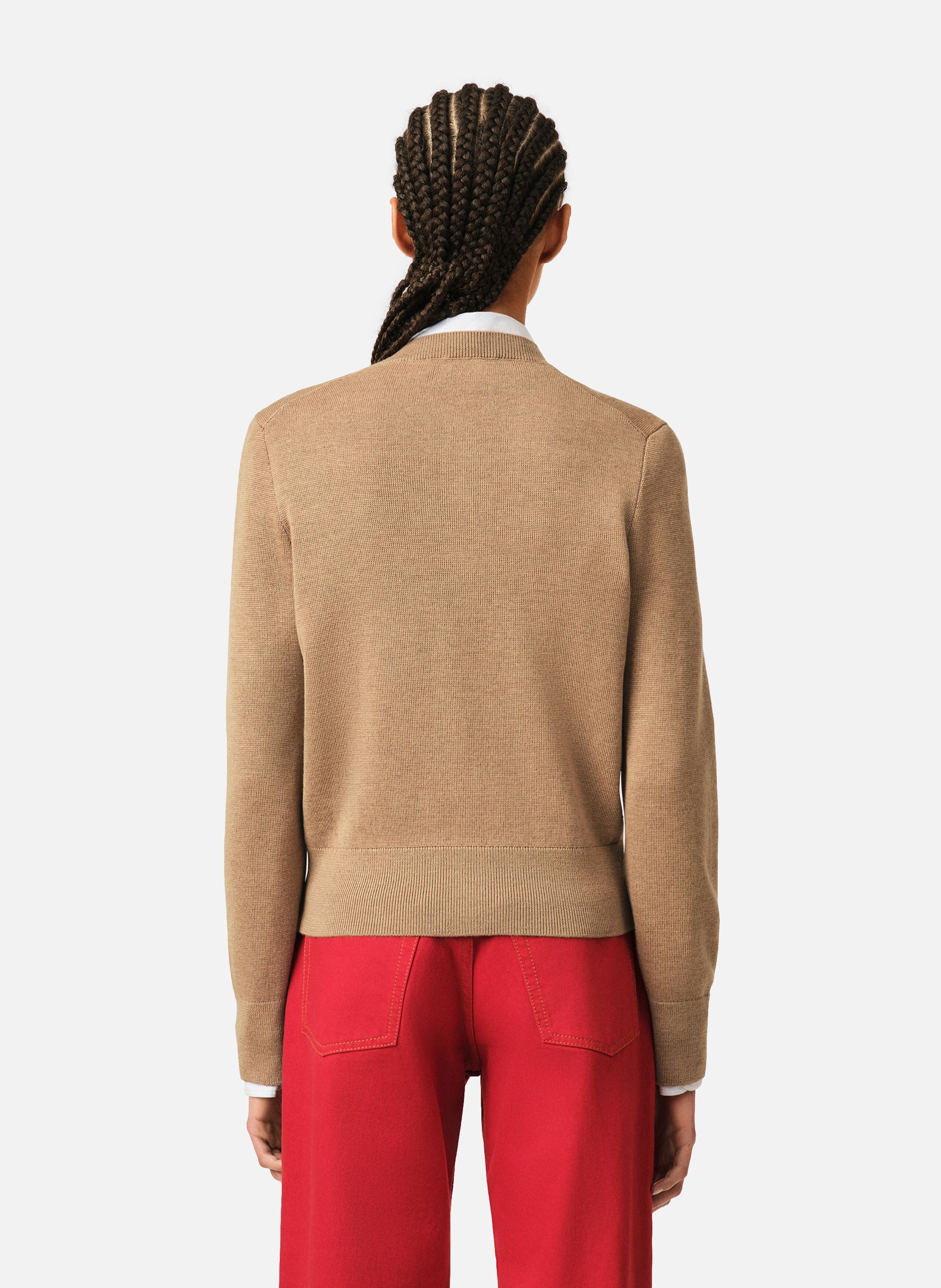 Cardigan col rond en laine ami de coeur AMI PARIS Rouge