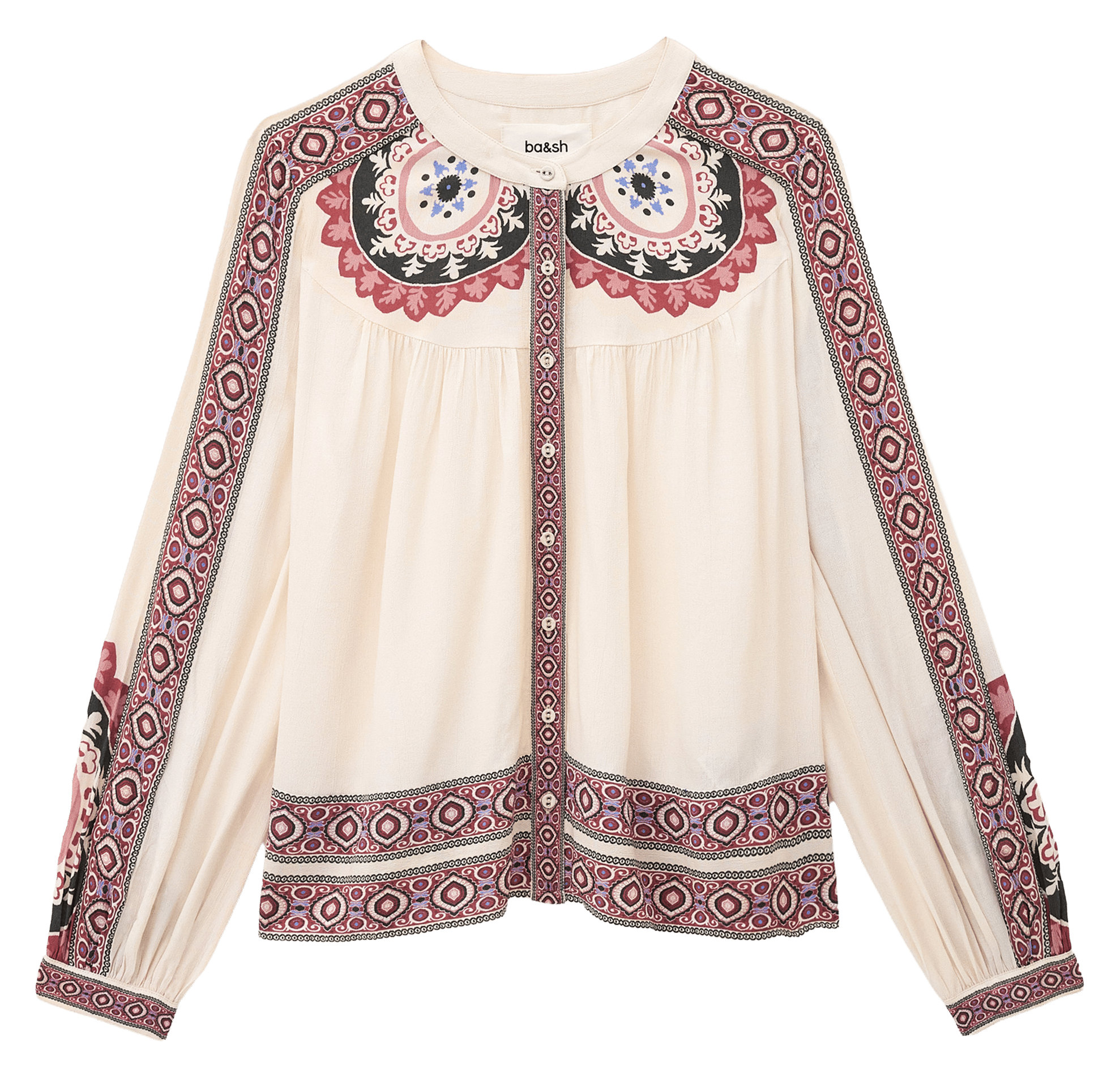 Chemise droite col rond valda BA&SH Beige