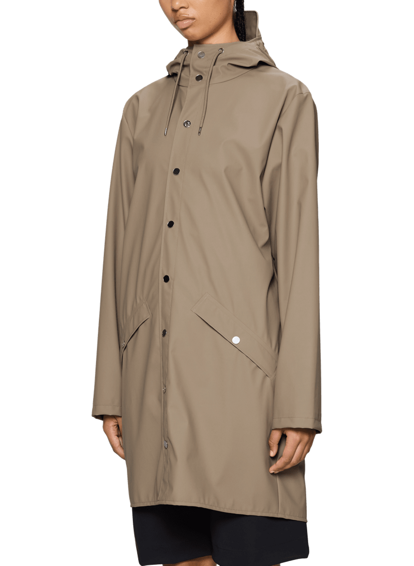 Impermeable largo con capucha RAINS Beige