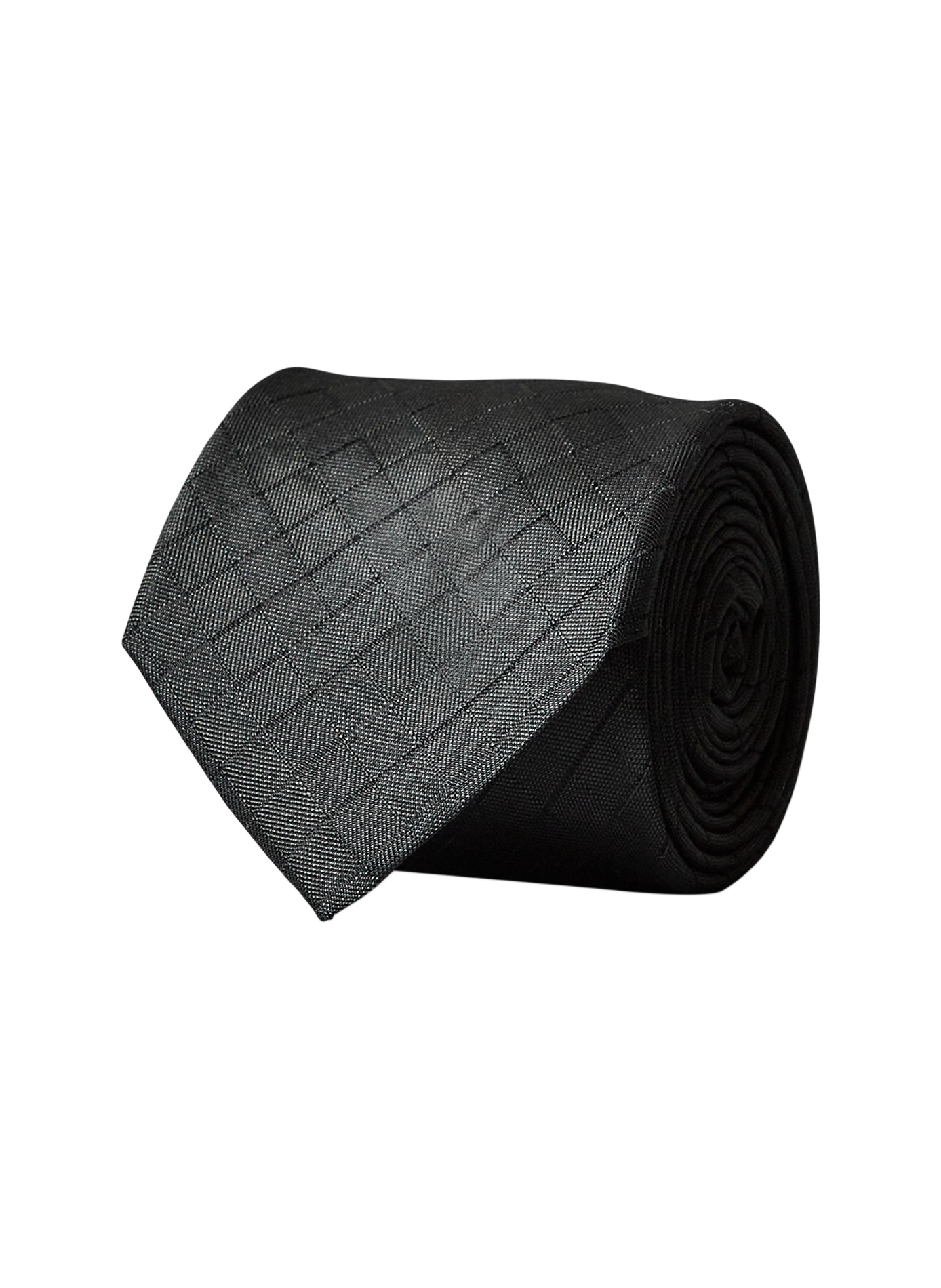 Textured silk checked tie CALVIN KLEIN Black