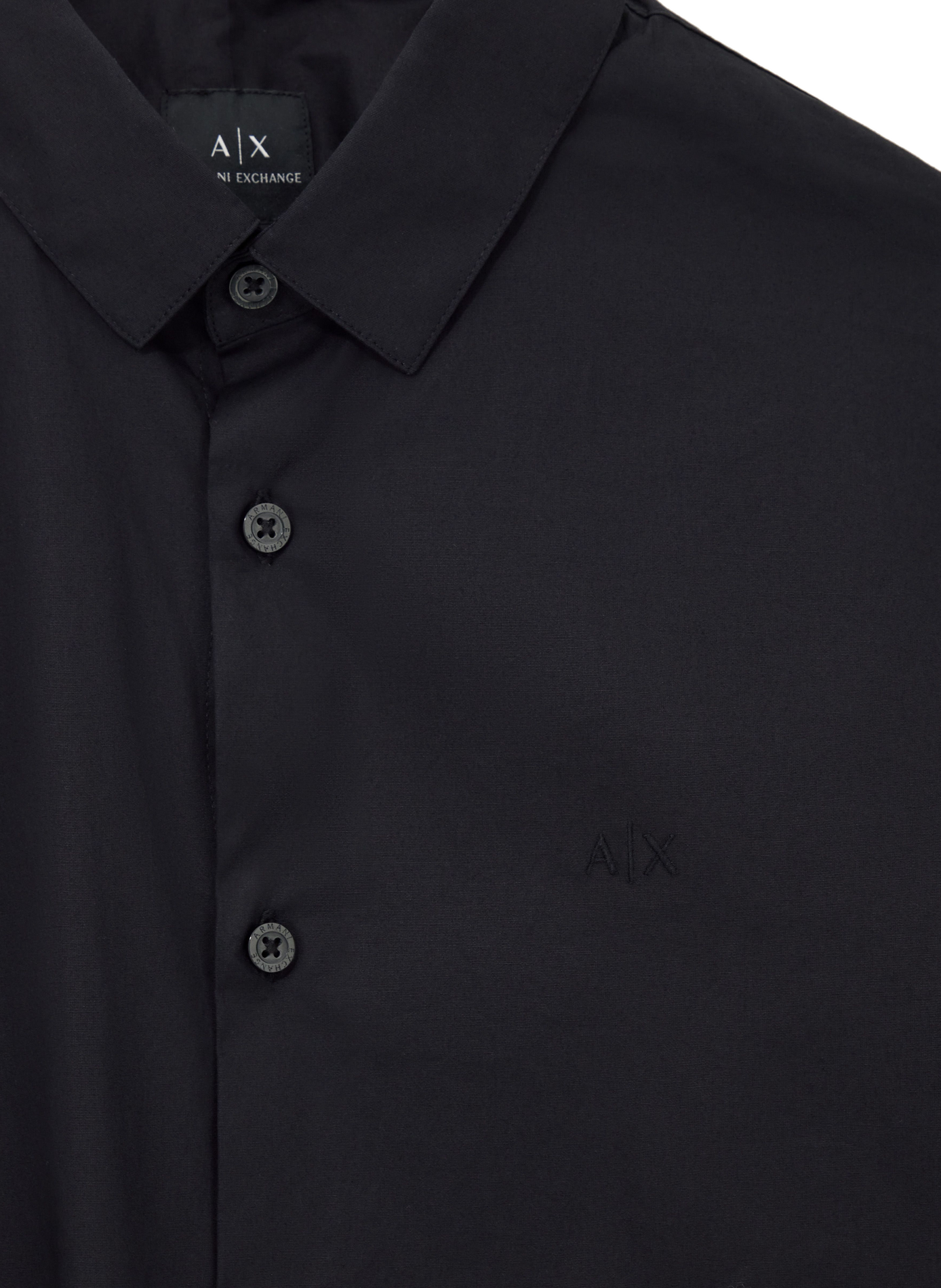 Shirt with classic collar in blended cotton ARMANI EXCHANGE Black
