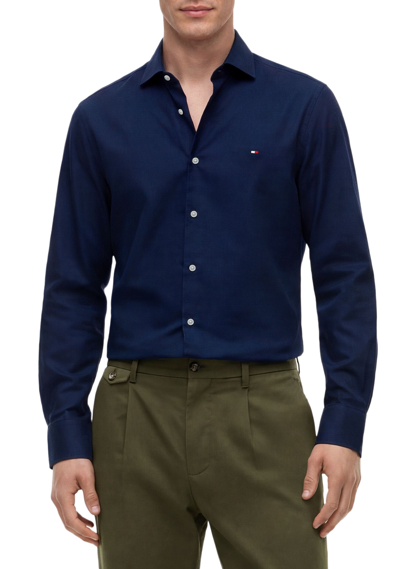 Straight classic collar shirt in cotton TOMMY HILFIGER Blue