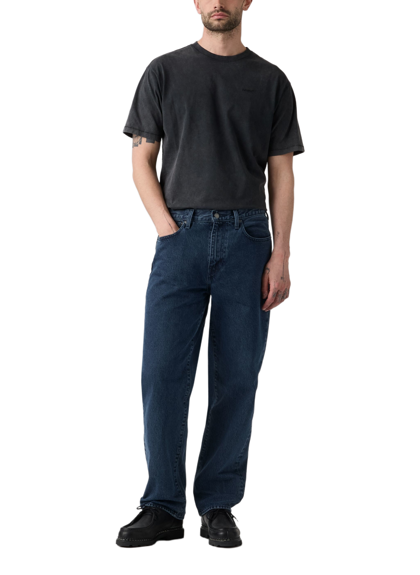 Gerade geschnittene weite Baumwoll-Jeans LEVI'S Blau