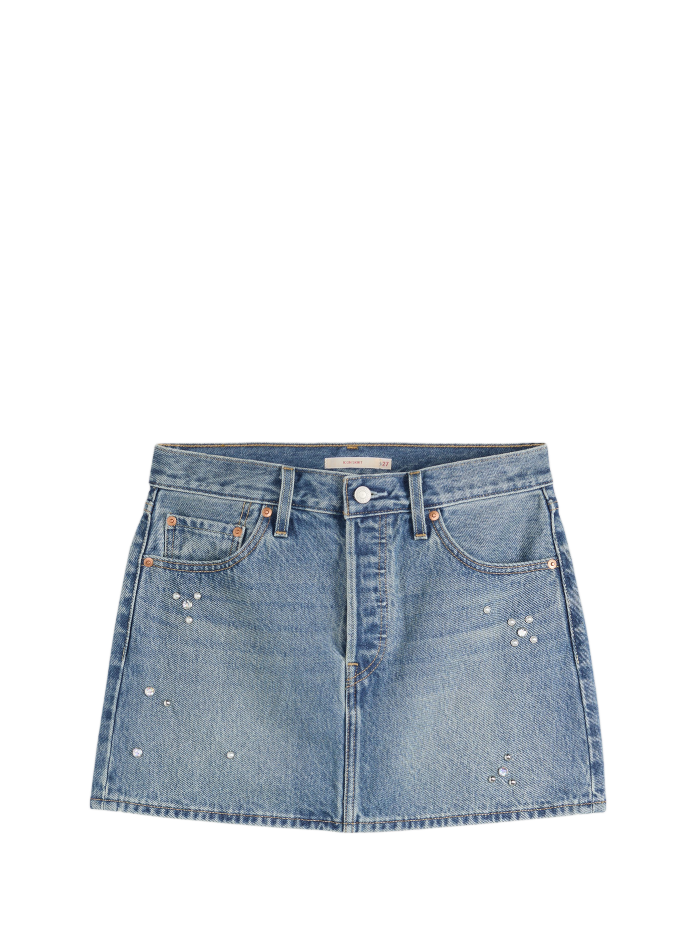 Korte Icon denim rok van katoen LEVI'S Blauw