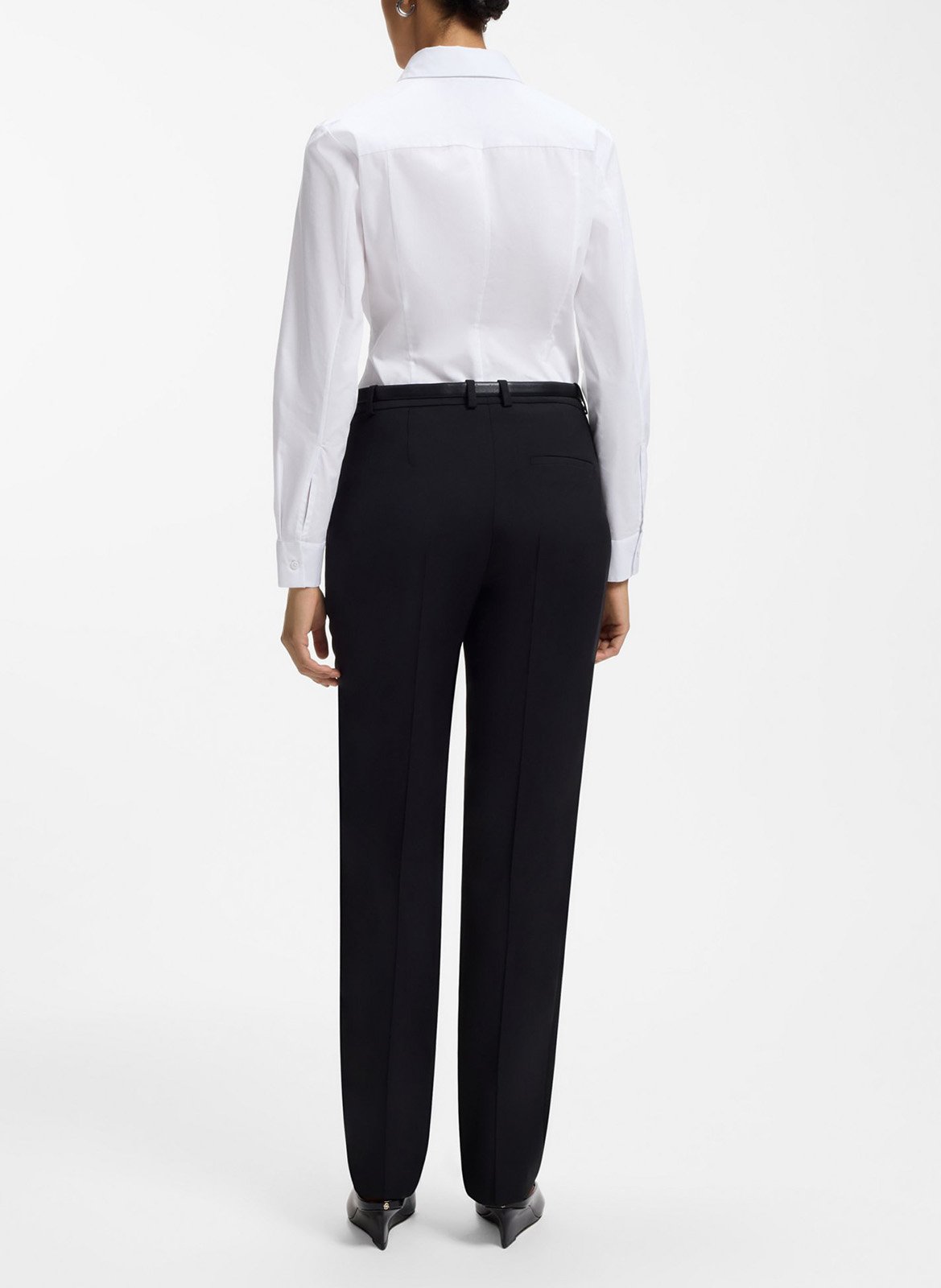 Chemise col classique en coton mélangé BOSS Blanc
