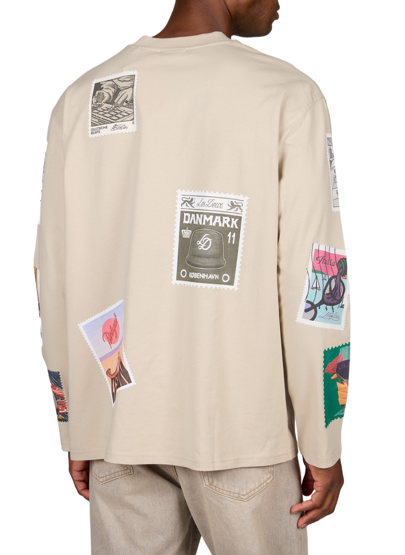 Oversized T-shirt van katoen LES DEUX Beige