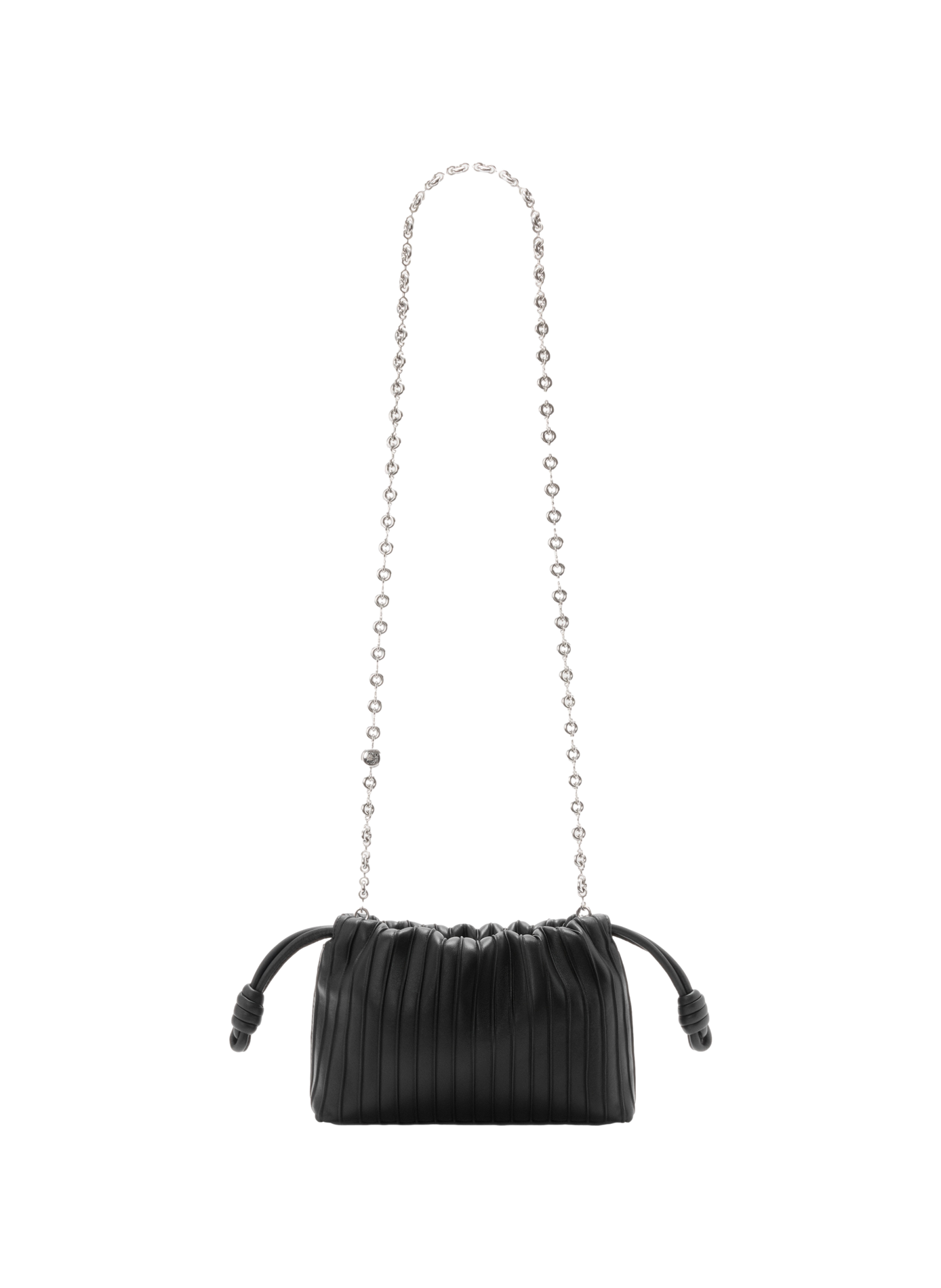 Mini Flamenco Pleats purse en cuir d'agneau nappa LOEWE Noir