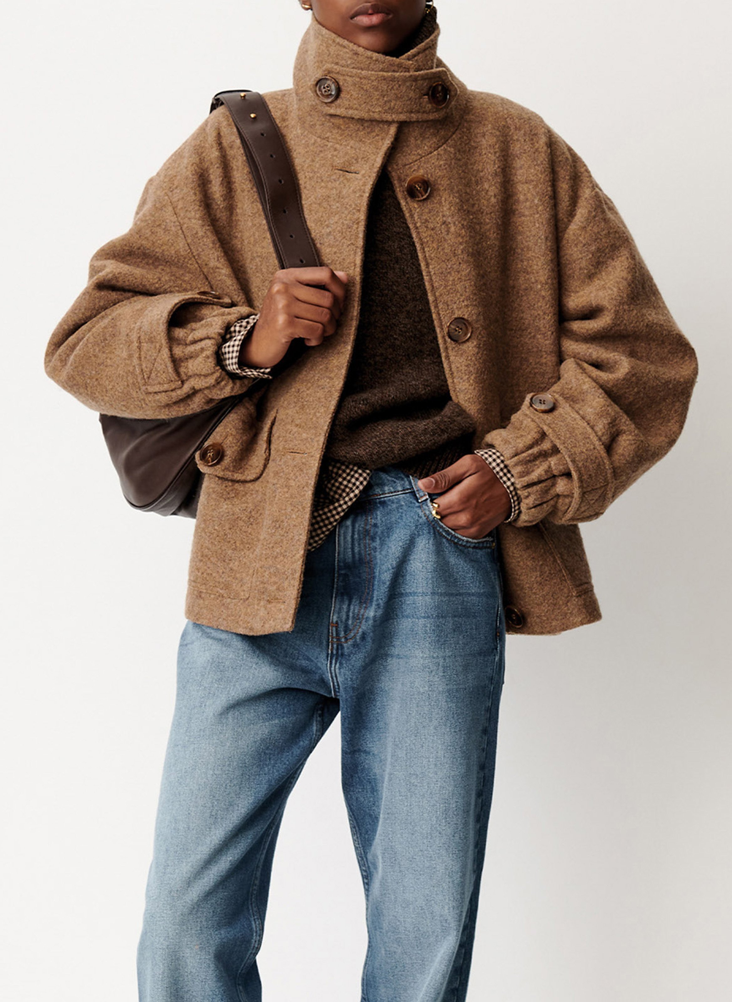 Manteau ample uni en laine hattson SESSUN Beige