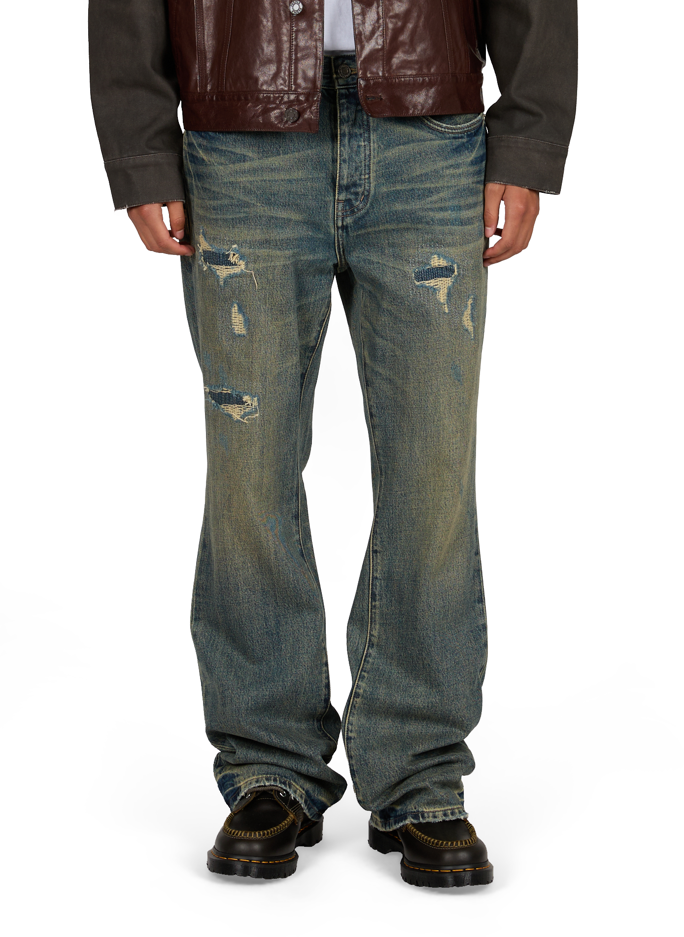 Bootcut-Jeans aus Baumwolle PURPLE BRAND Blau