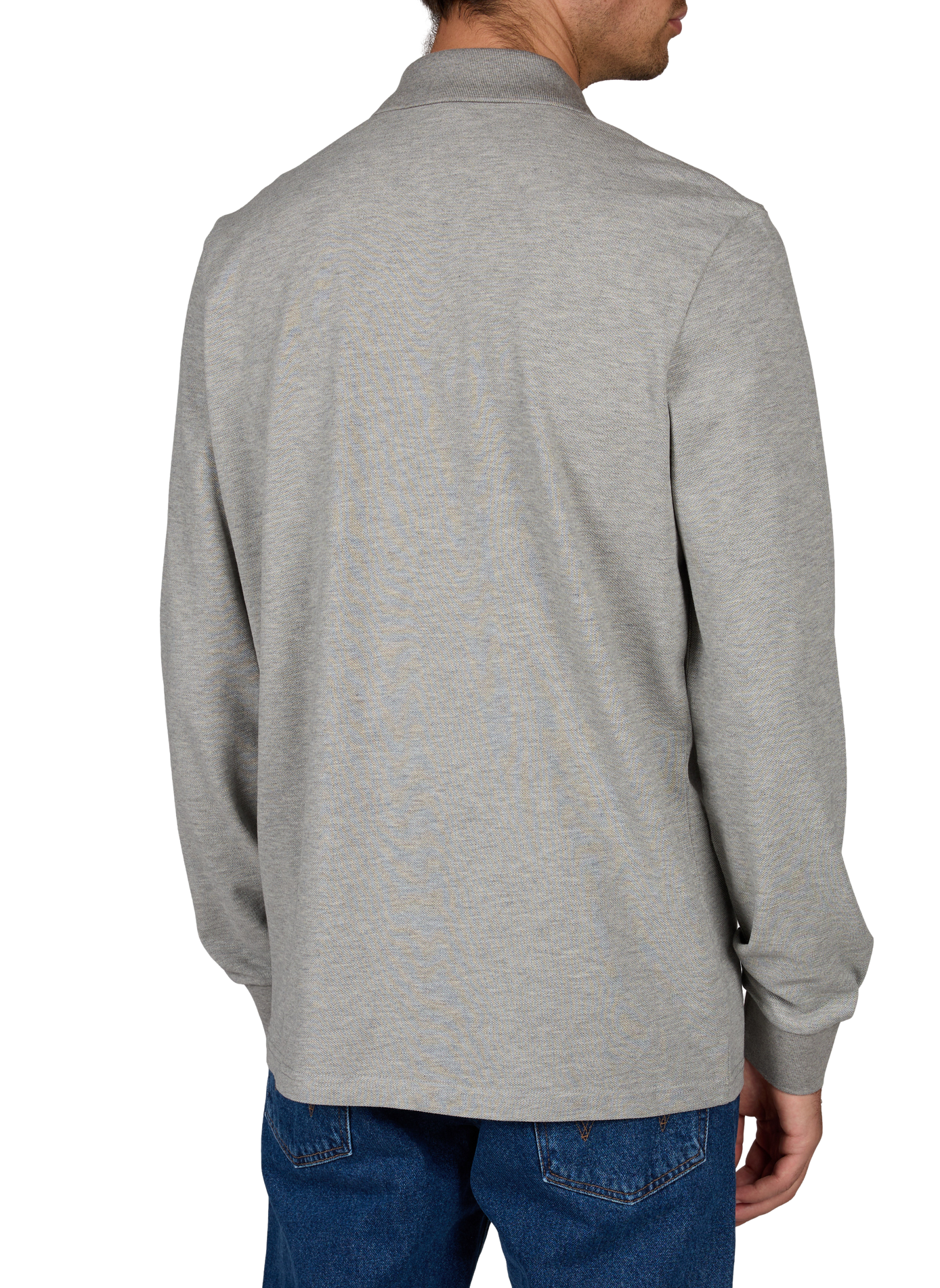 Long-sleeve straight fit cotton polo MONCLER Black