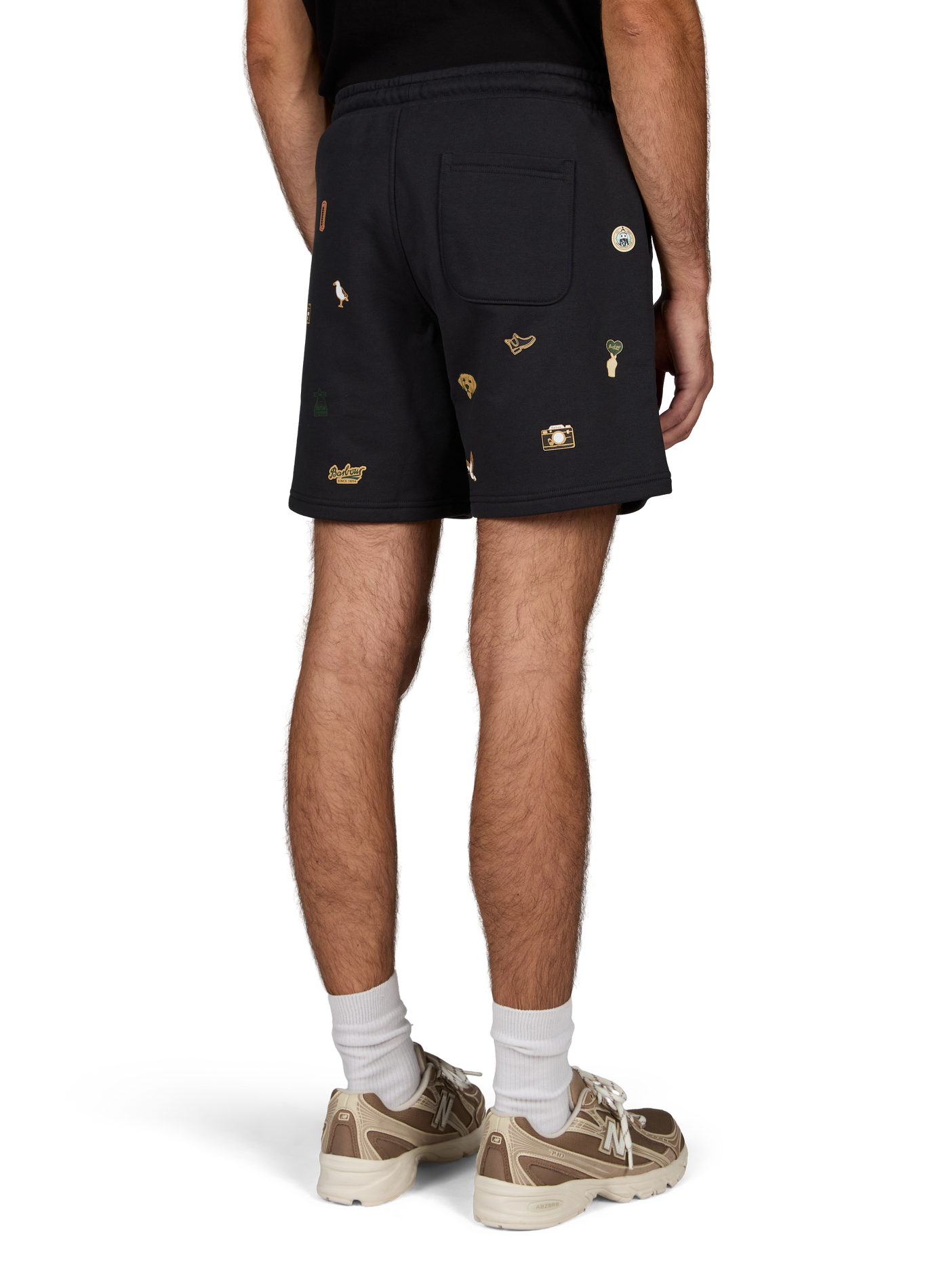 Printed cotton straight shorts BARBOUR Black
