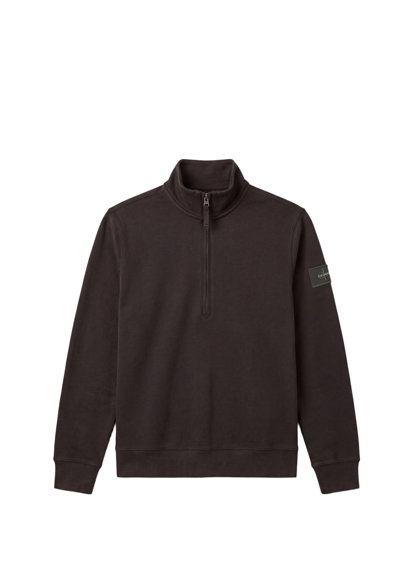 Pull droit à col zippé en coton mélangé CALVIN KLEIN Schwarz
