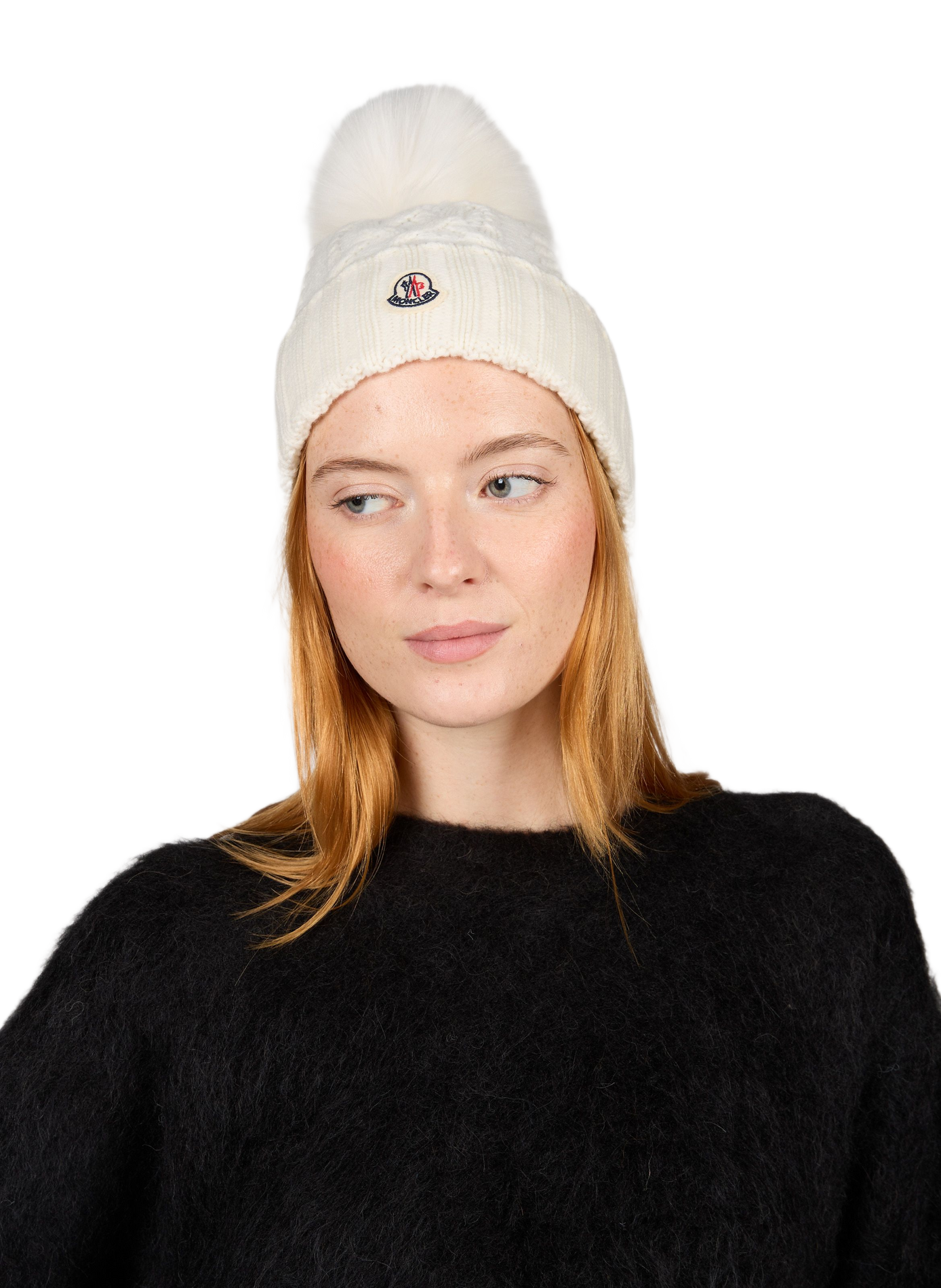 Gorro de lana y cachemira mezclados MONCLER Blanco