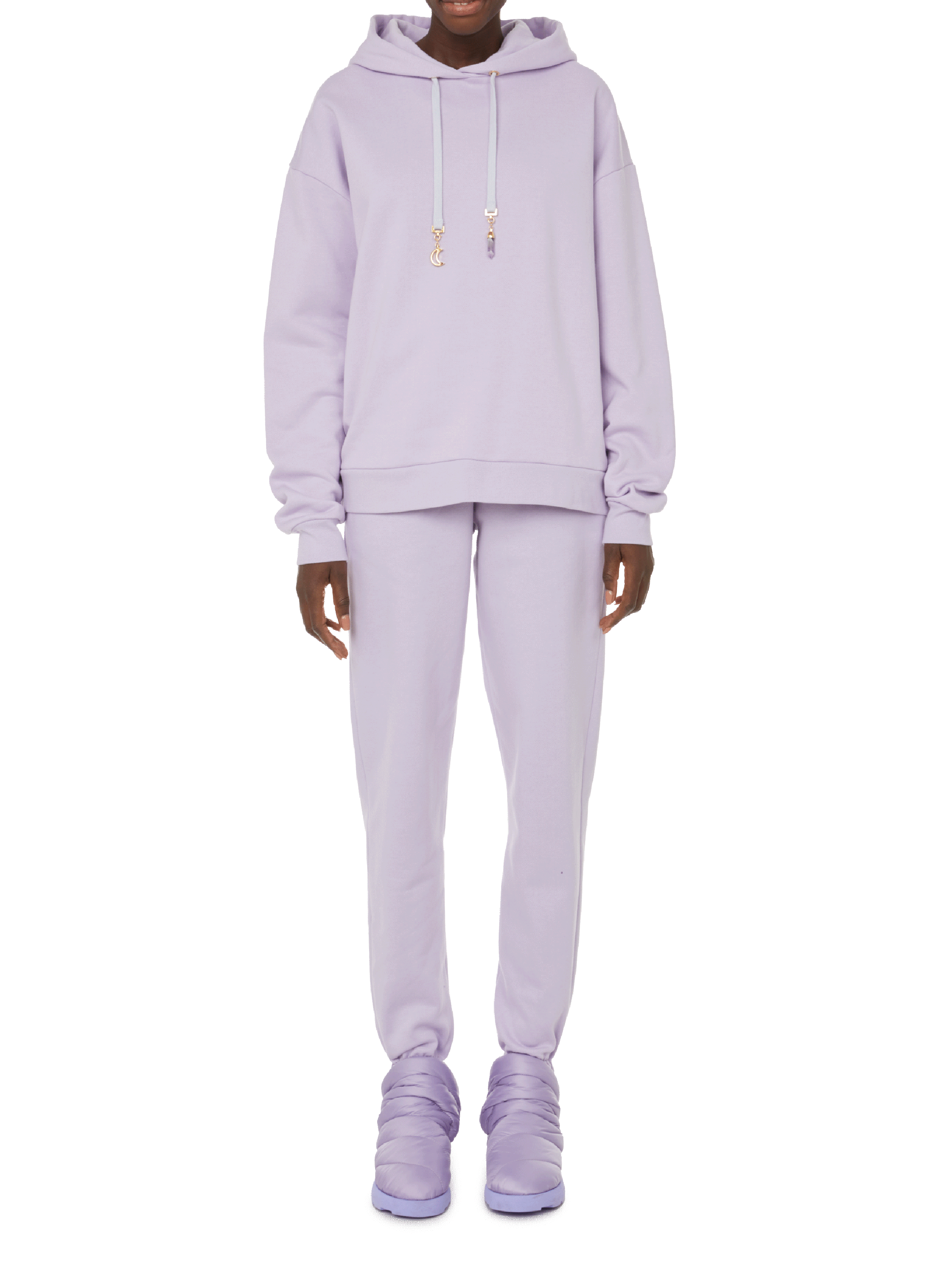 Bio-Baumwollkapuzenpullover THE SOCIAL SUNDAY Violett