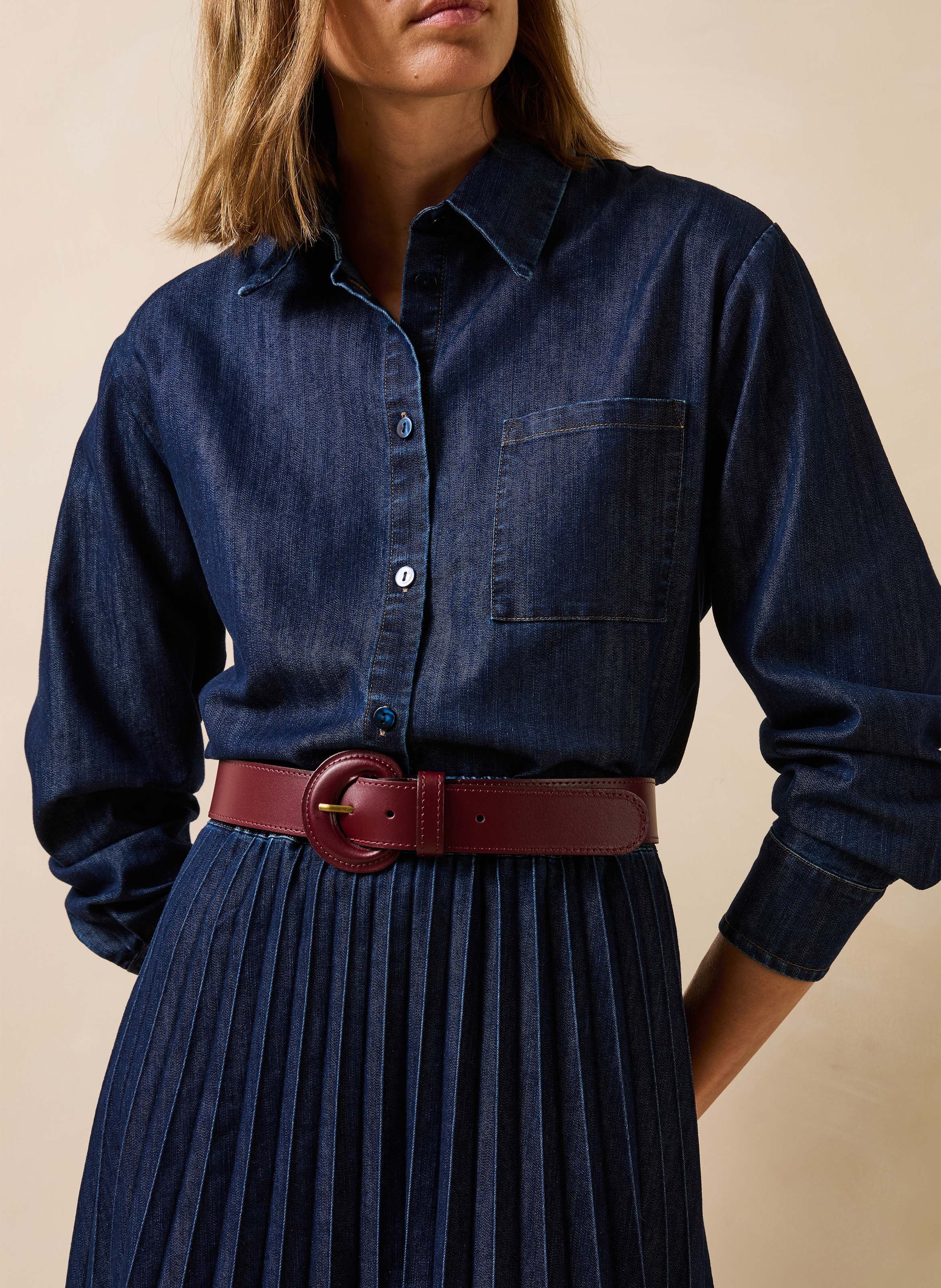Leren riem LA FEE MARABOUTEE Rood