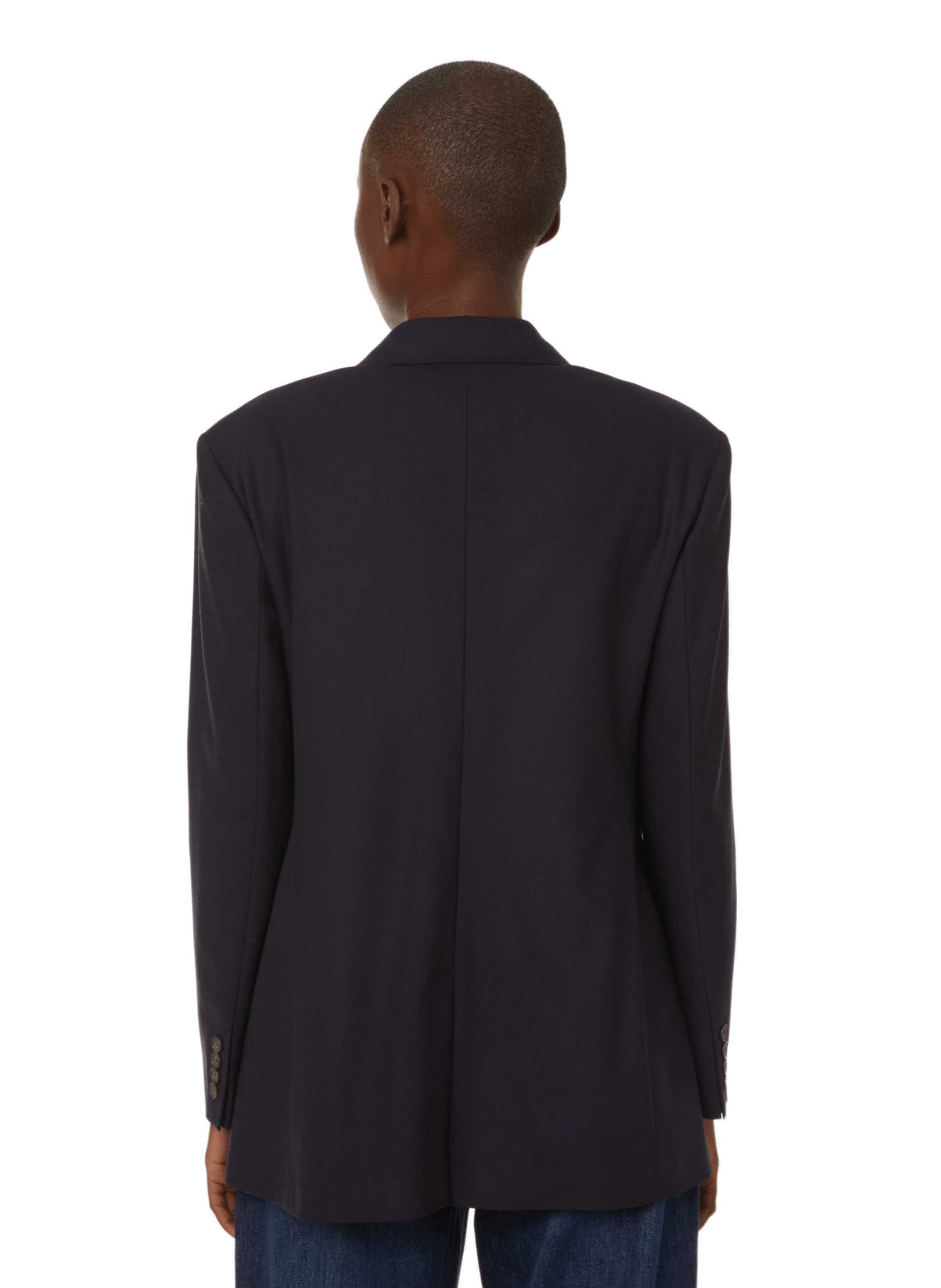 Fitted tailored wool jacket Blue