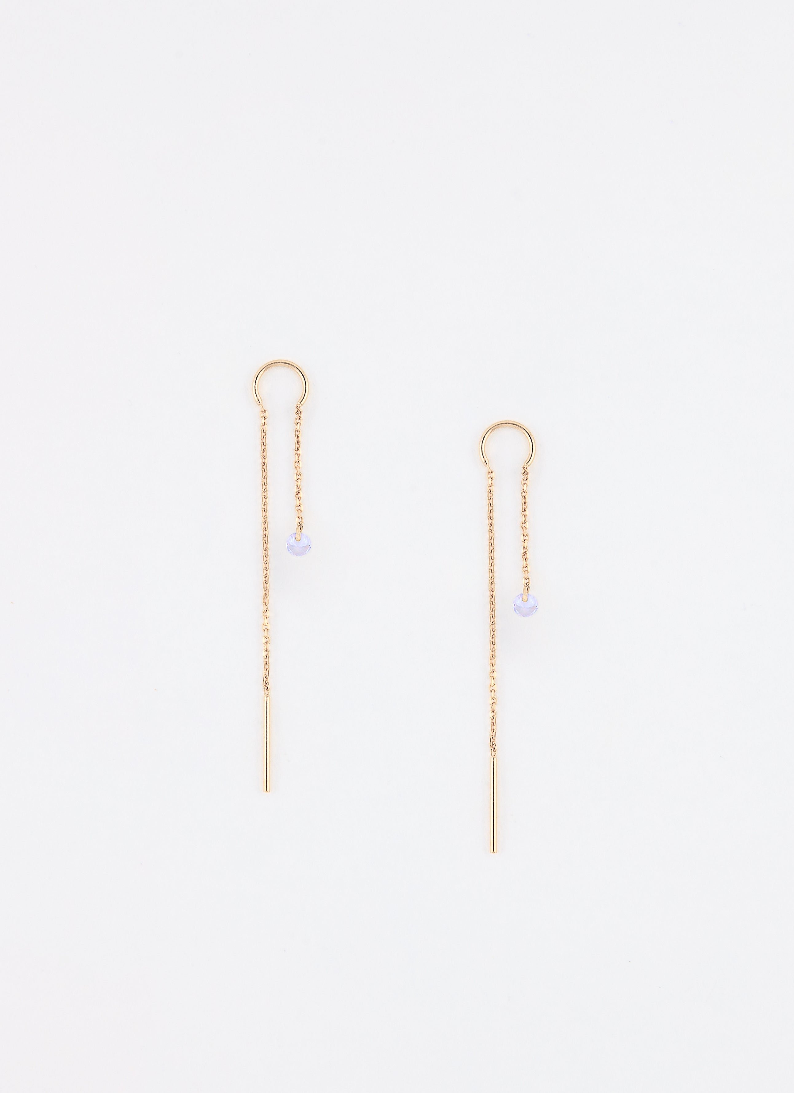 Boucles d'oreille aqua lavande plaqué or  Lavande