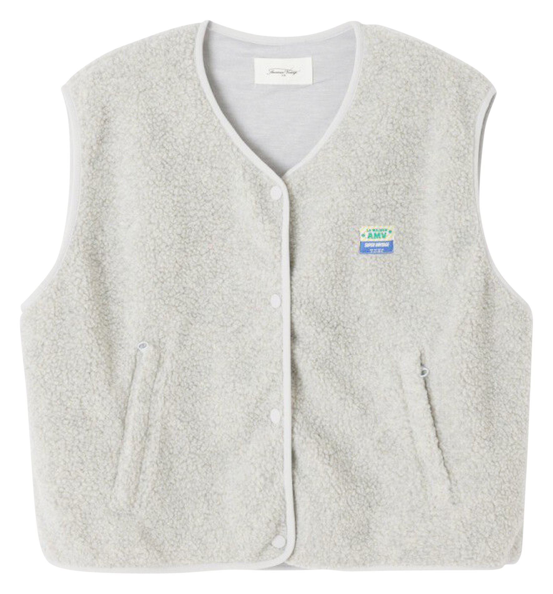 Gilet col rond molletonné sans manches hoktown AMERICAN VINTAGE Gris